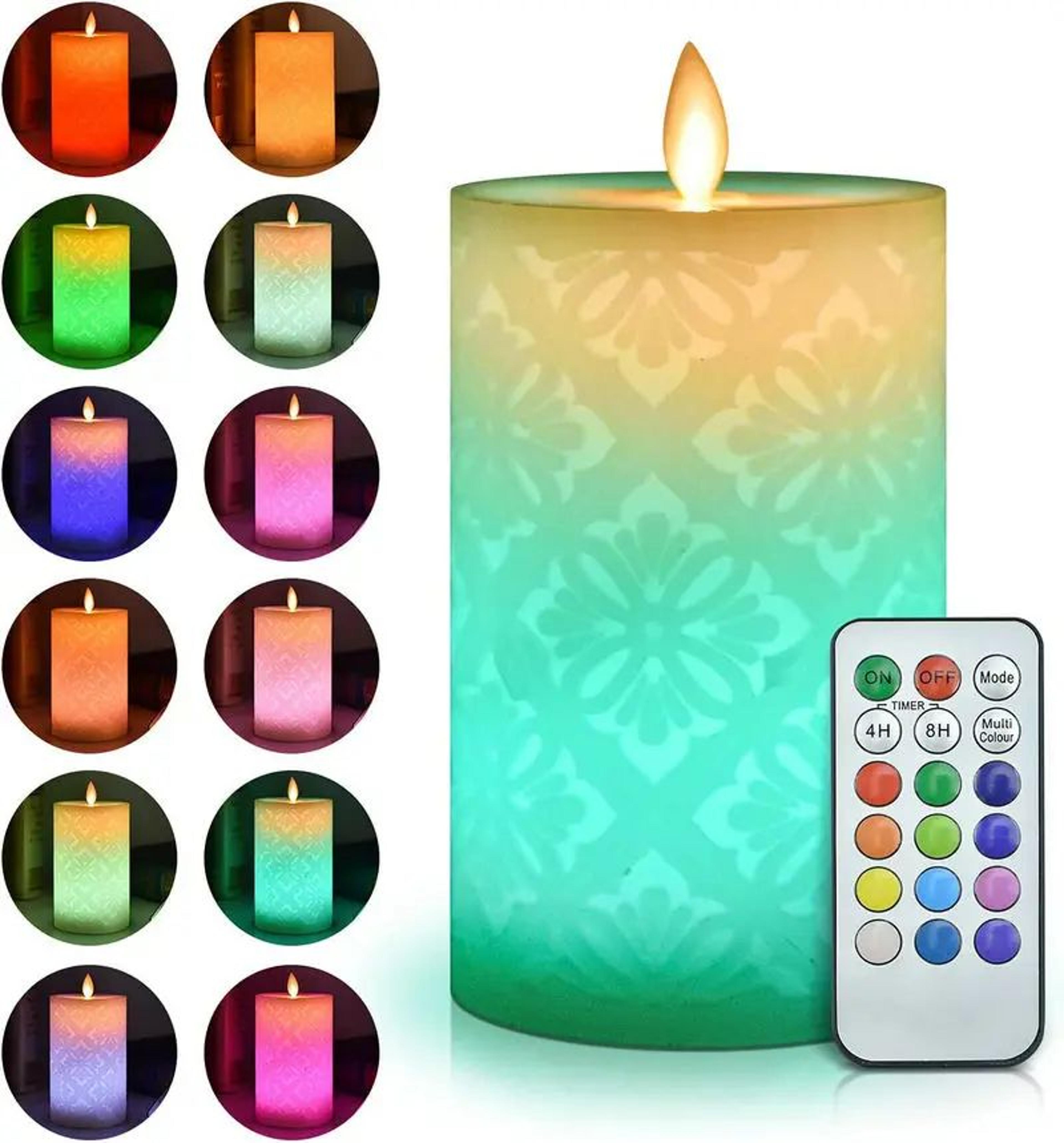 color changing flameless led pillar candles with remote control