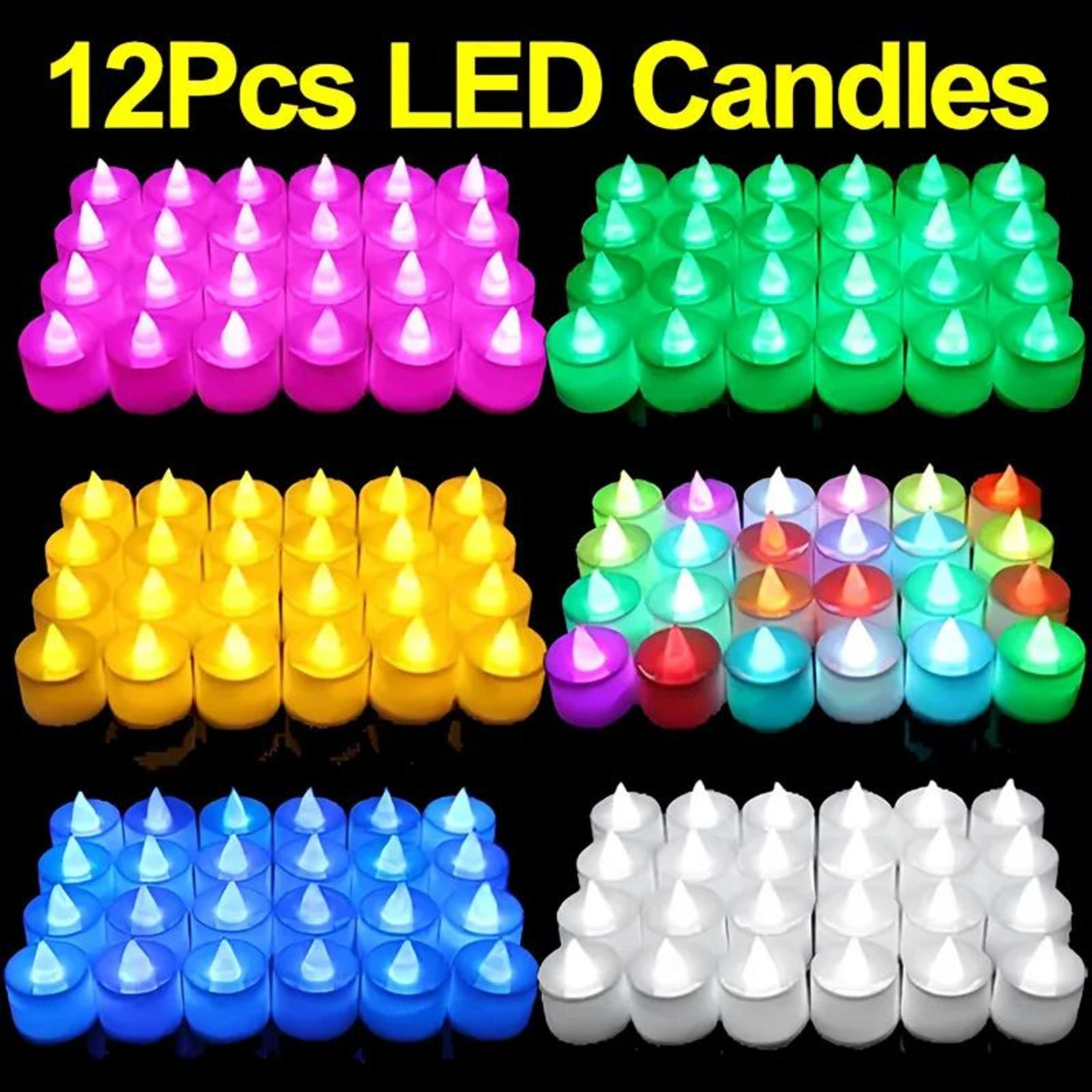 colorful flameless led tealight candles battery operated party decor set