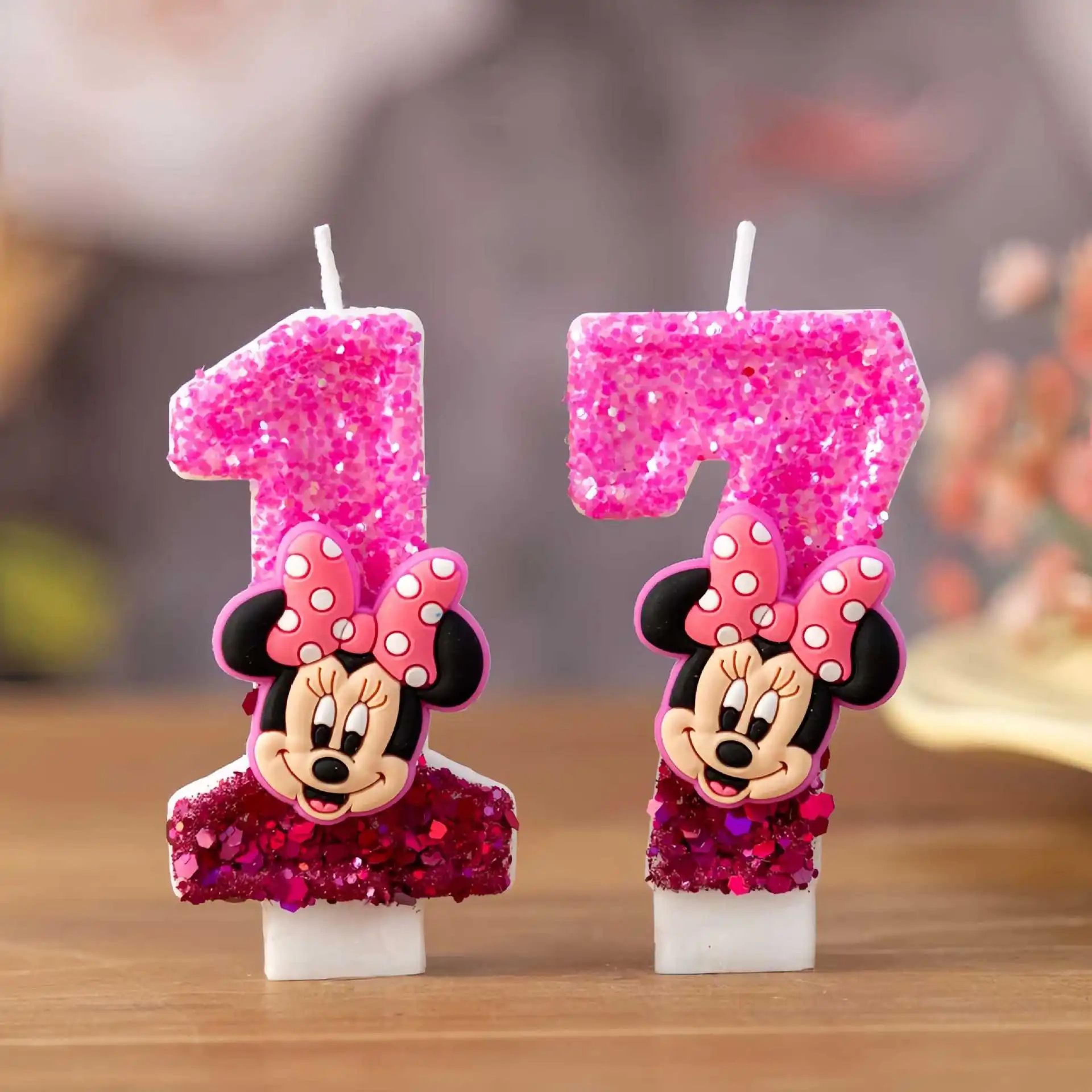 cute minnie number birthday candle for cake decoration