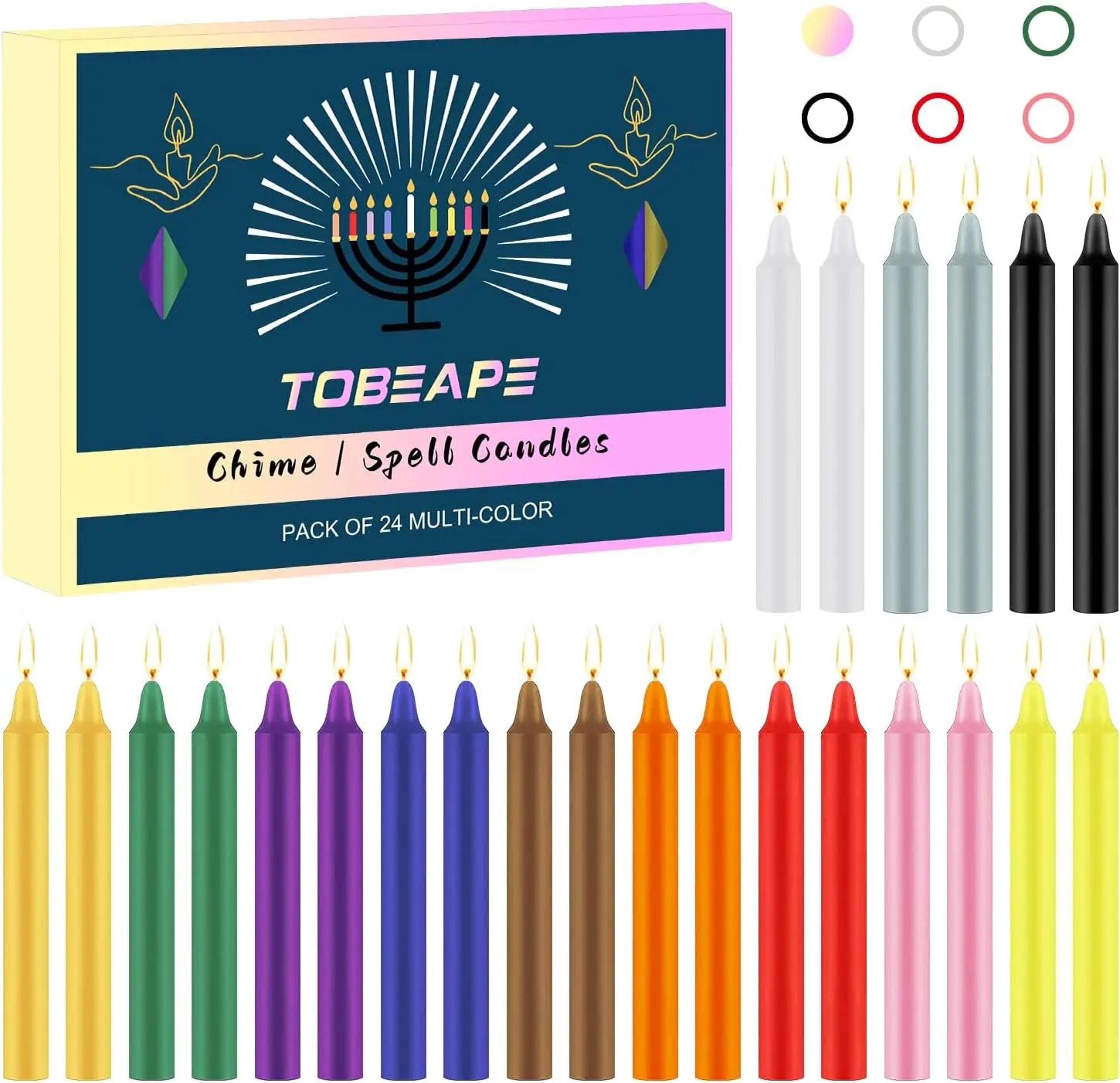 24 piece colored drip free taper dinner candles