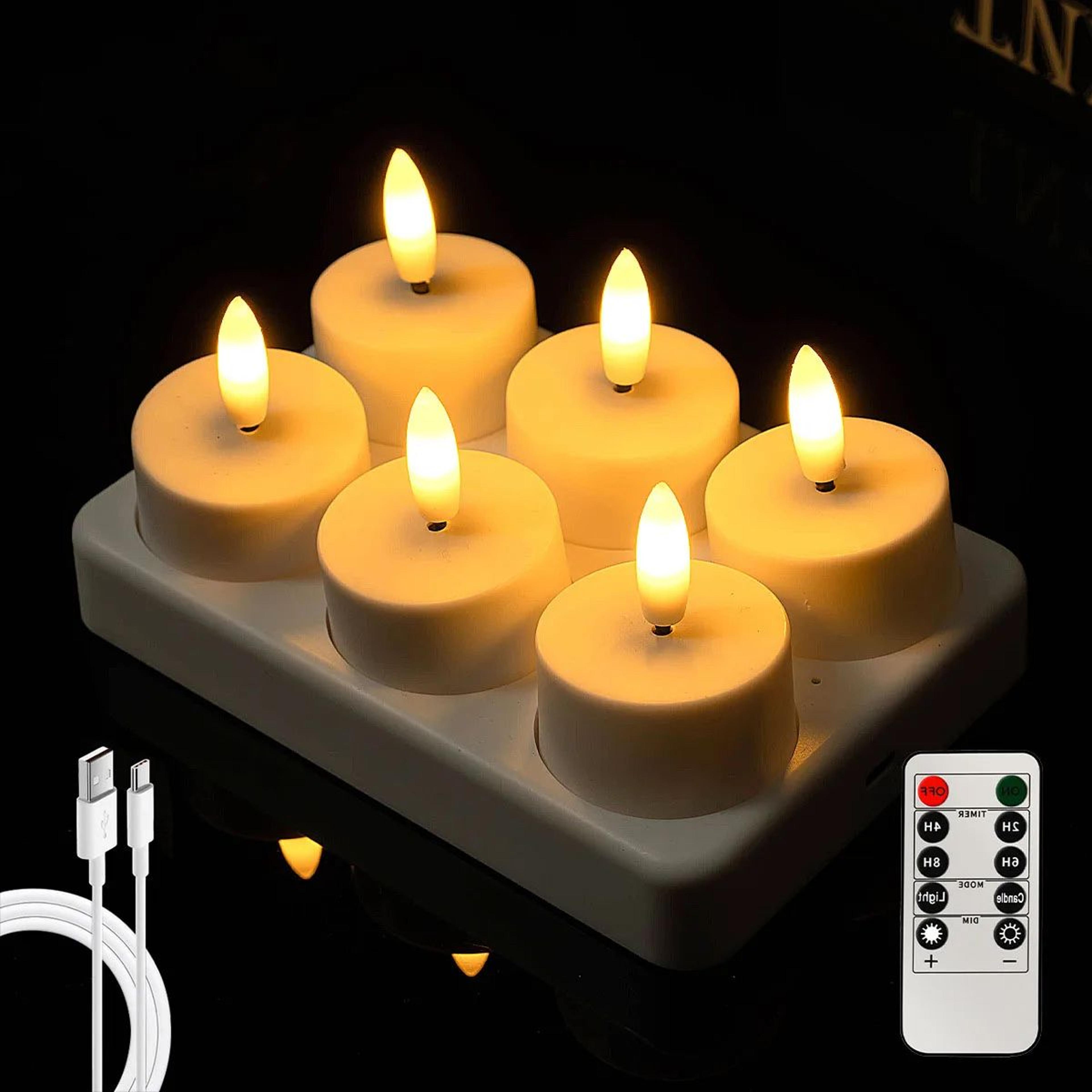 rechargeable led flameless tea light candles set