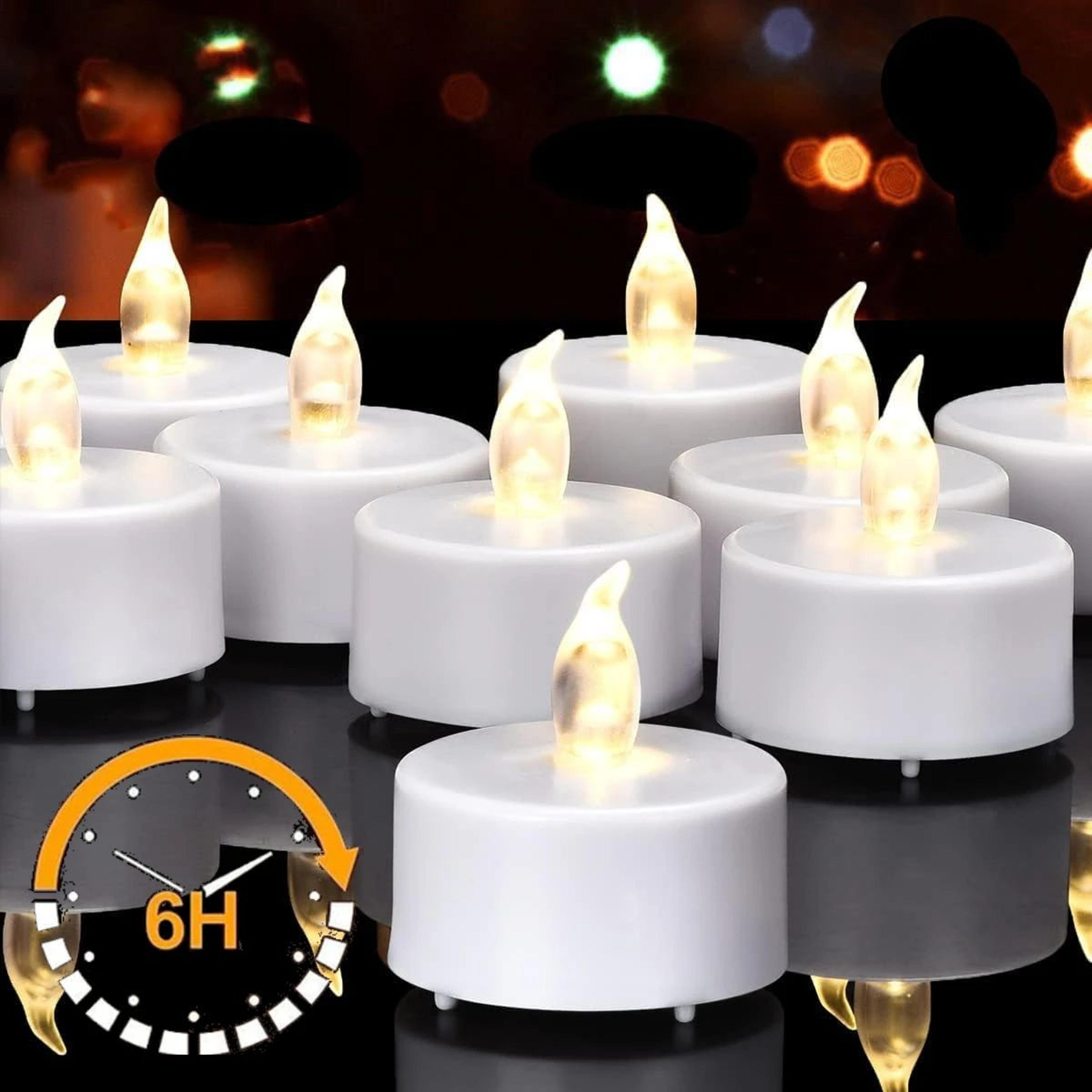 12pcs flameless led tea lights with 6 hour timer