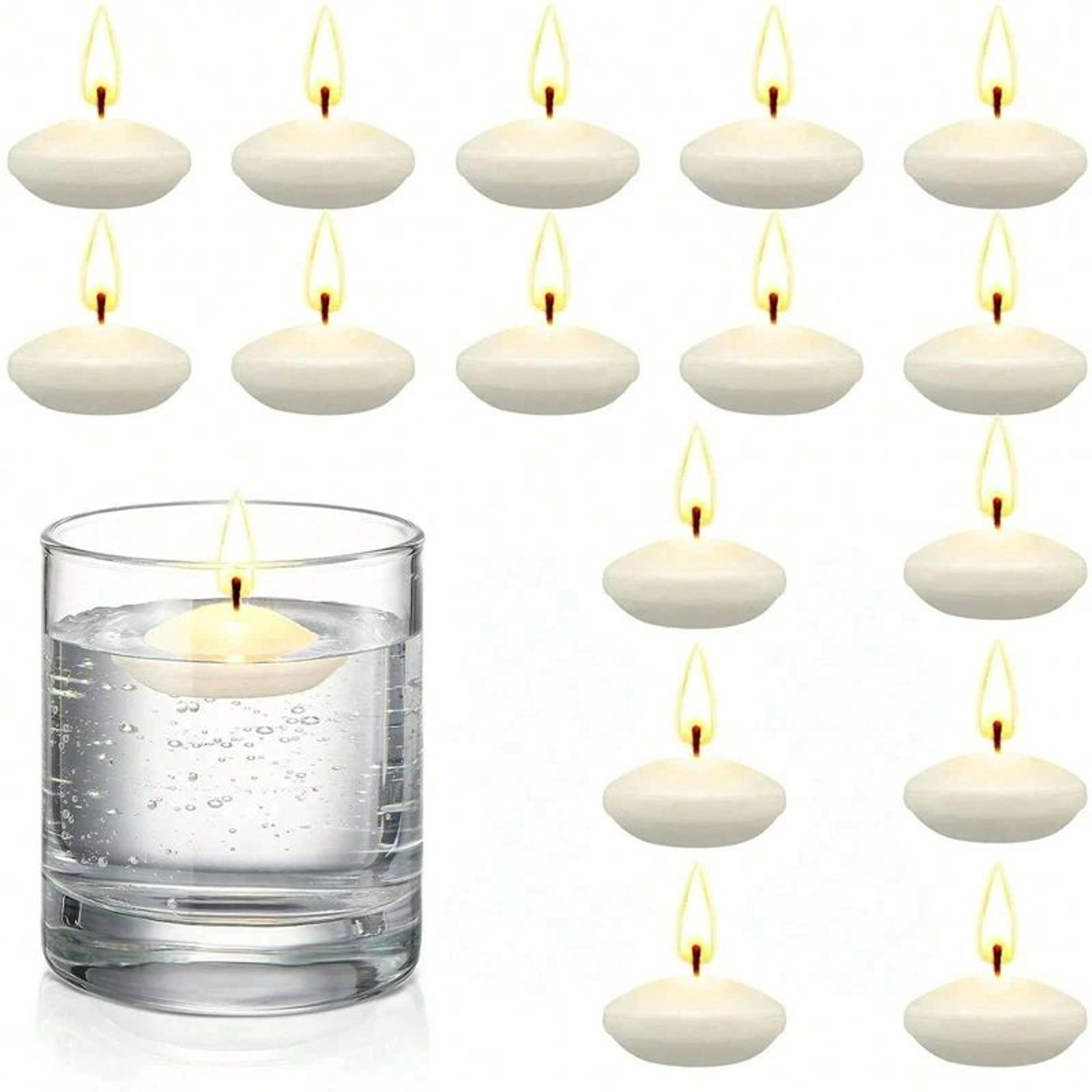 unscented floating disc candles for romantic decor
