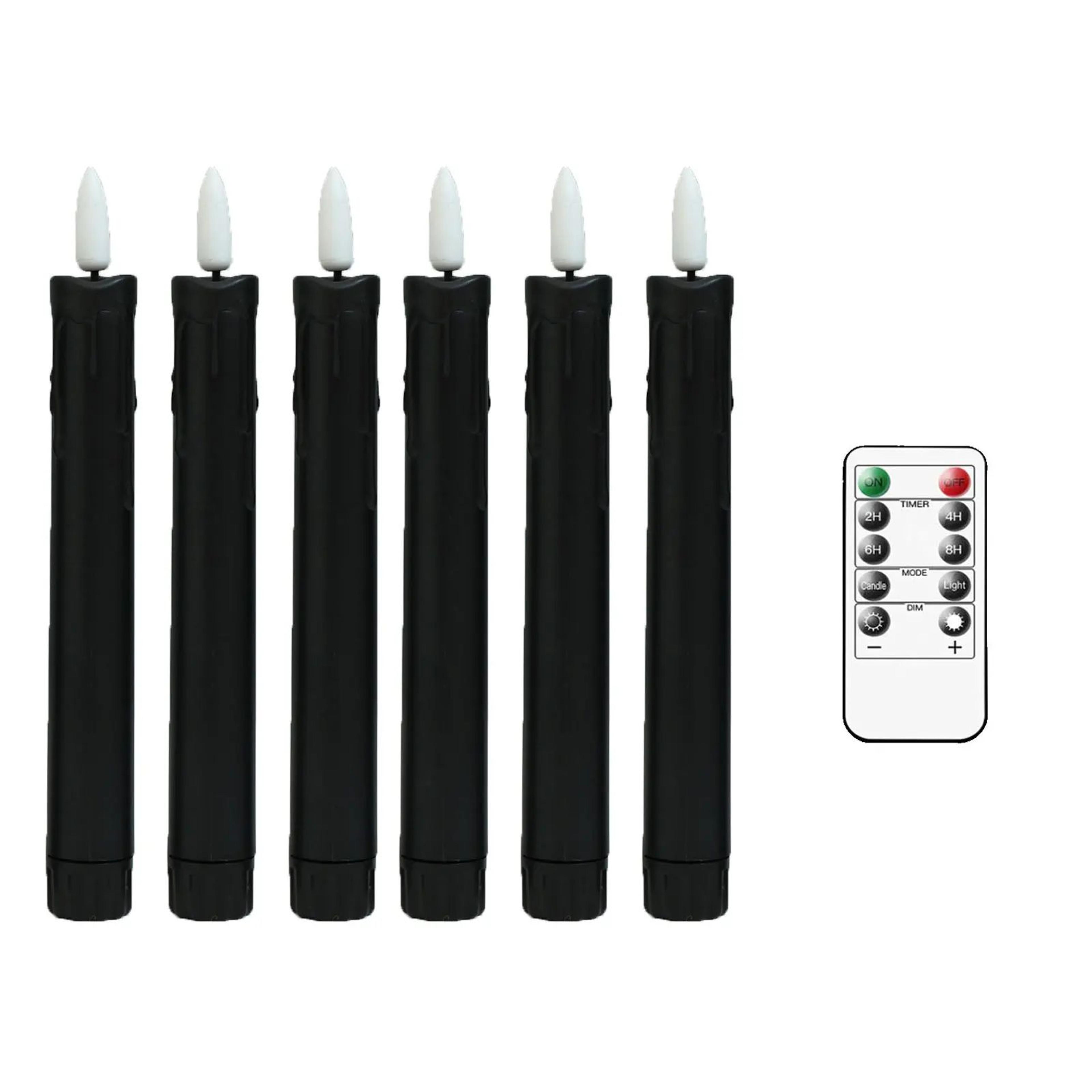 black flameless led halloween candles with remote
