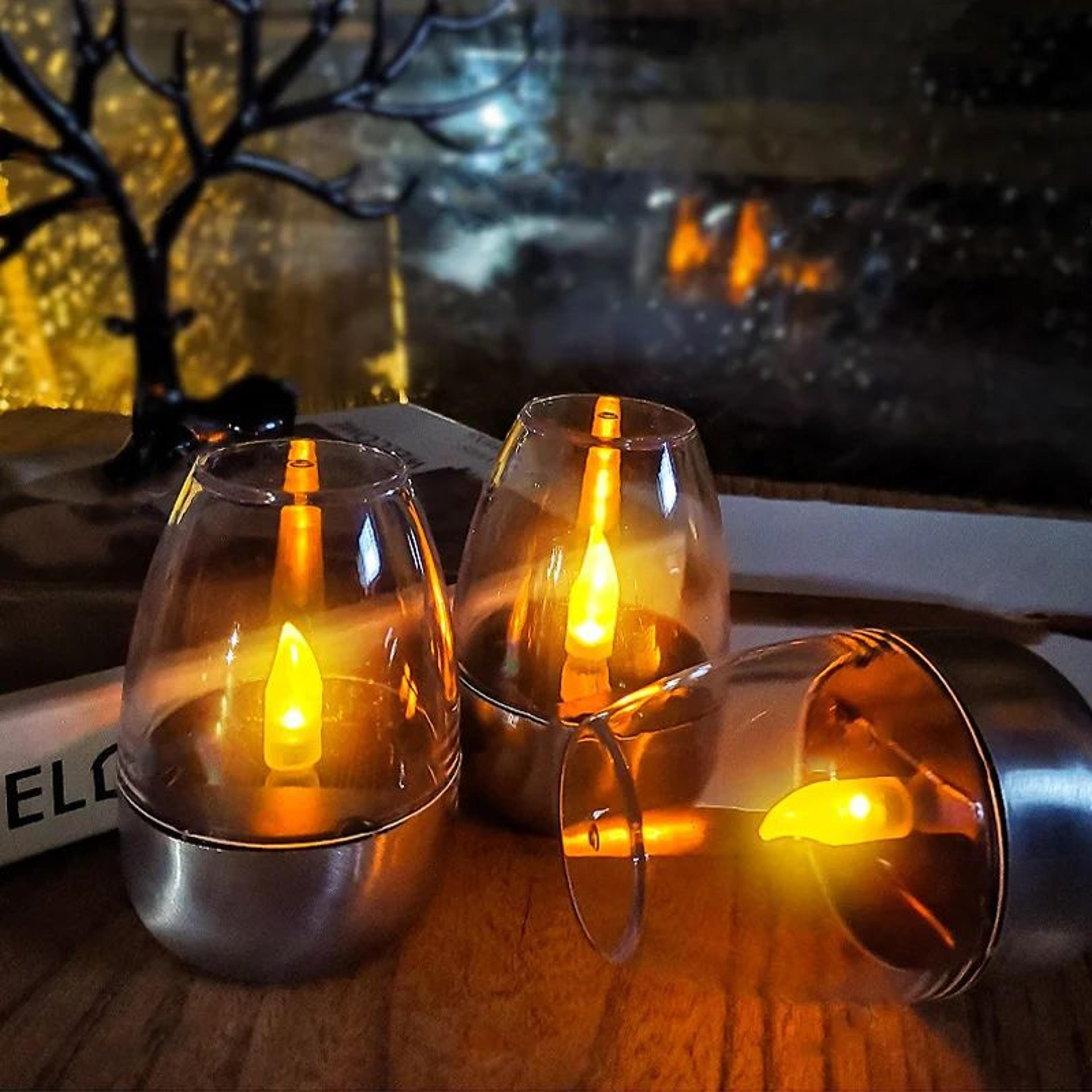 solar powered waterproof flameless led garden candles