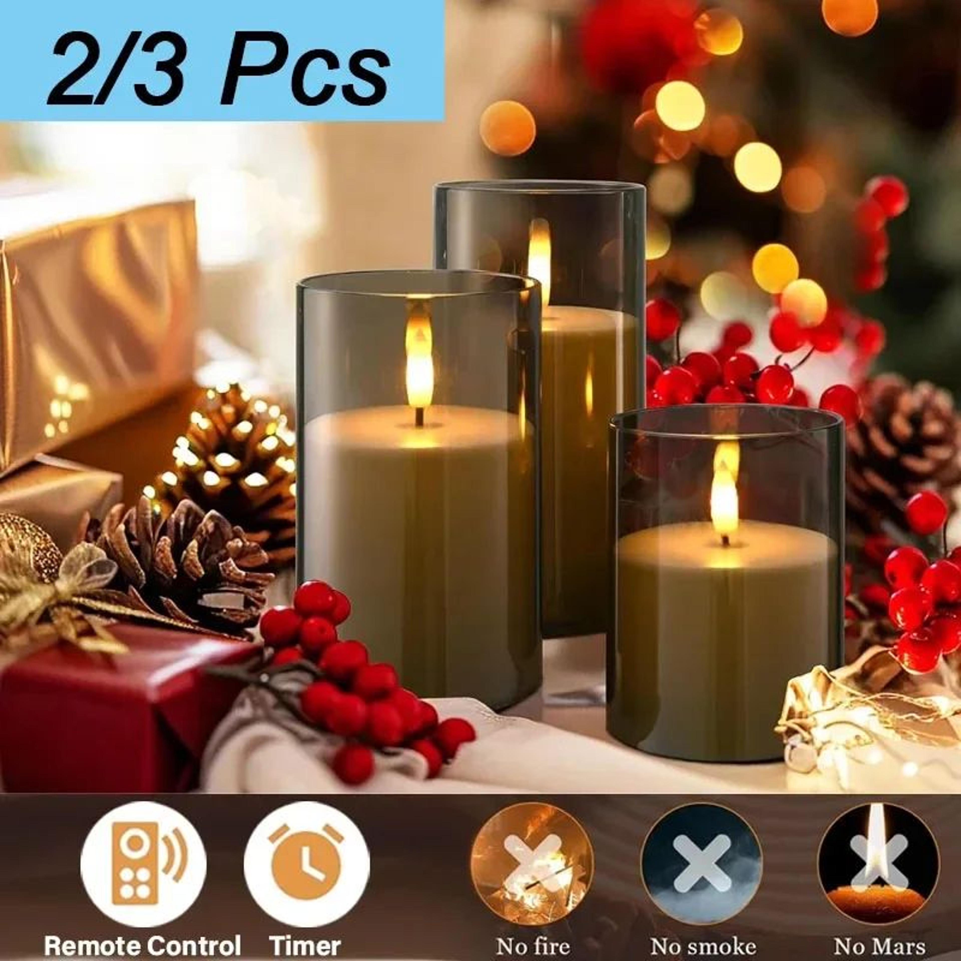 clear acrylic flameless led candles with remote timer