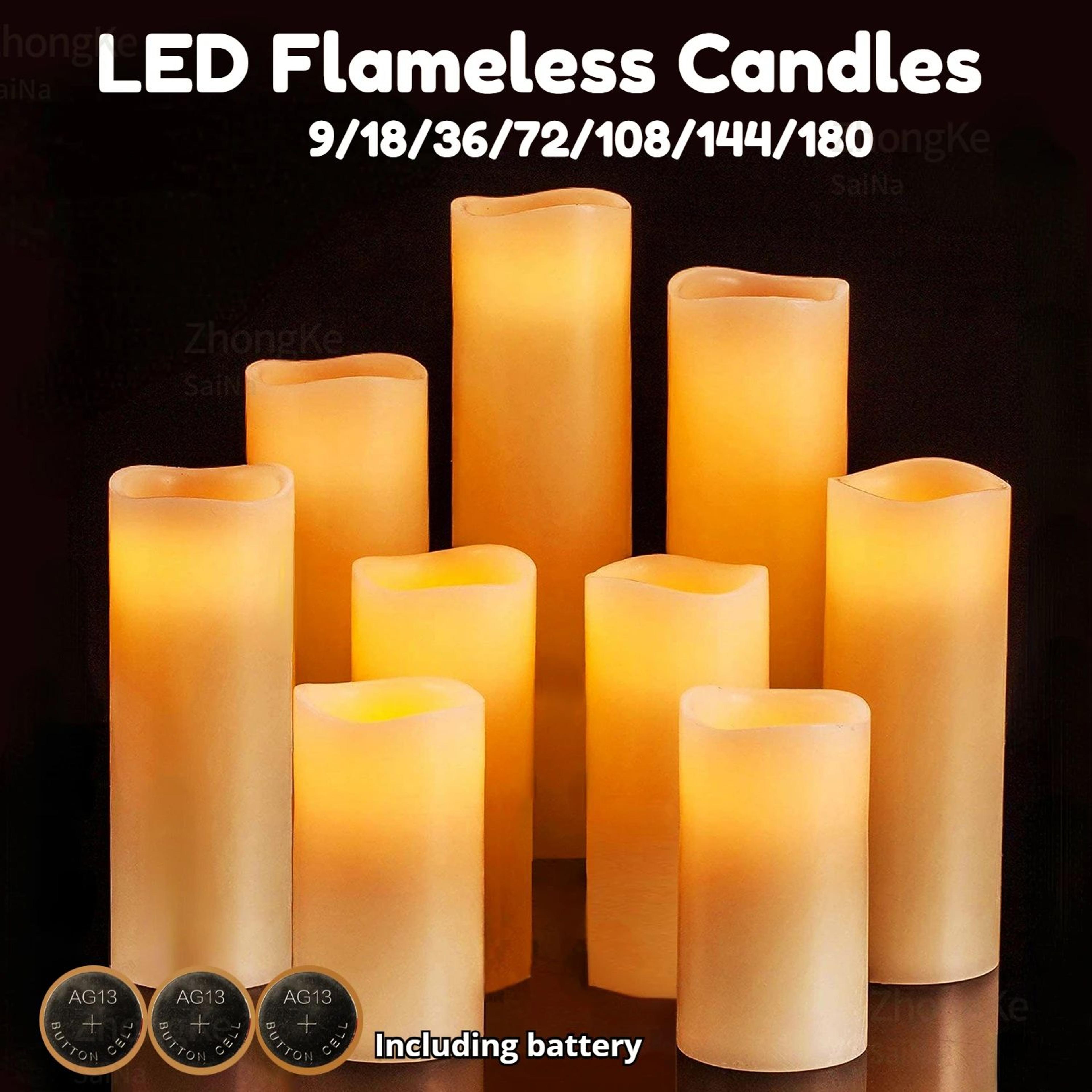 flickering flameless led pillar candles set