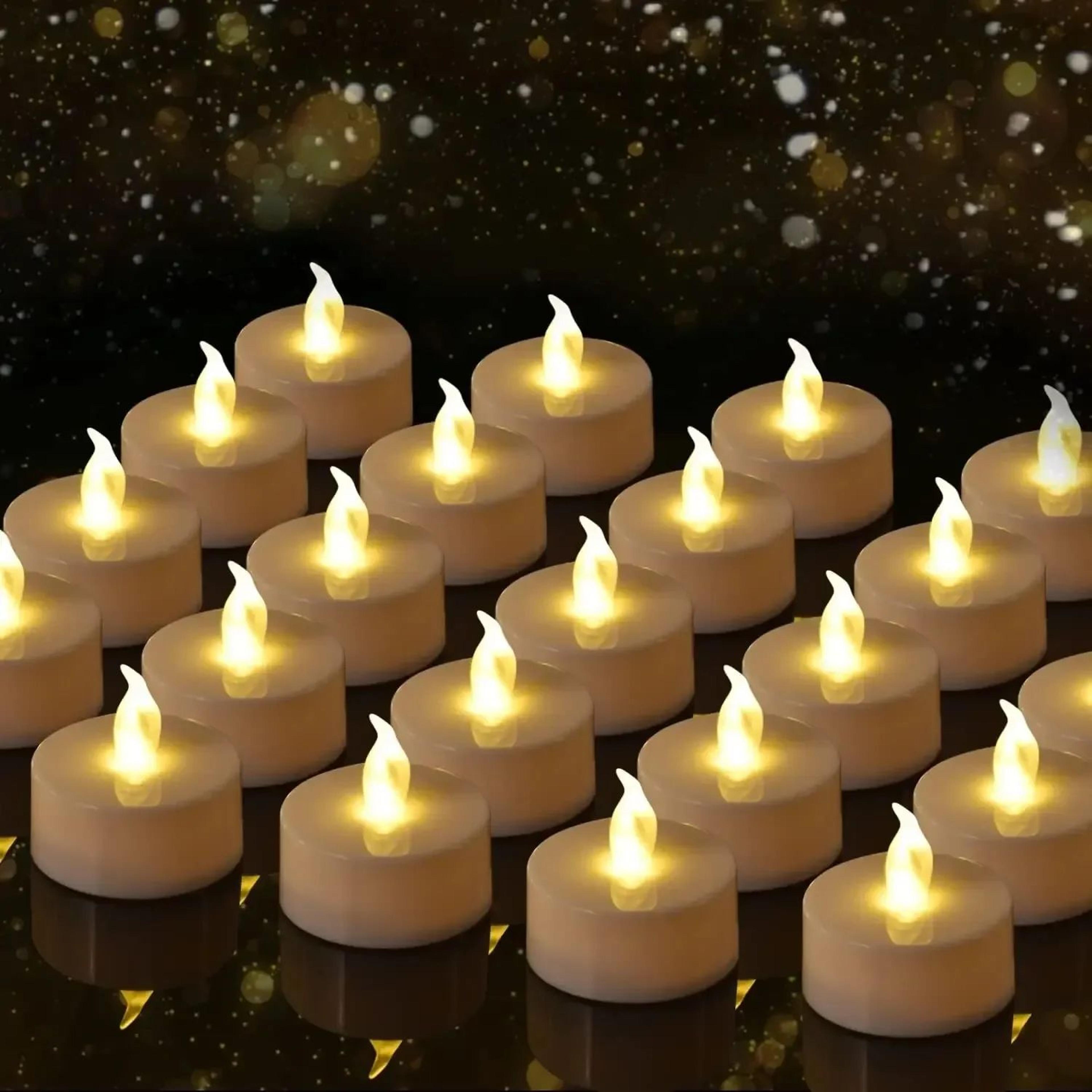 12 pack warm yellow flameless led tea light candles