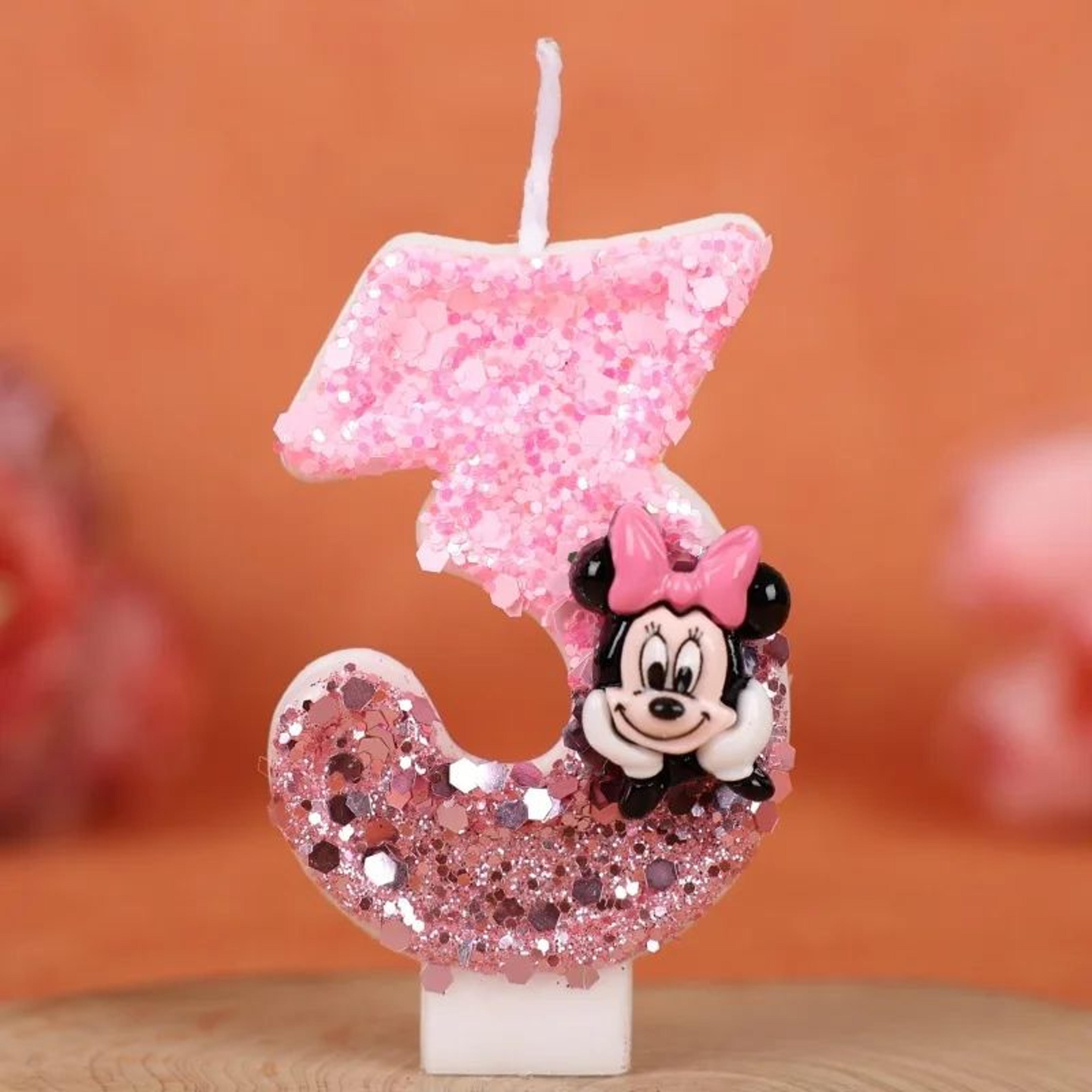 cute minnie style number birthday cake candle