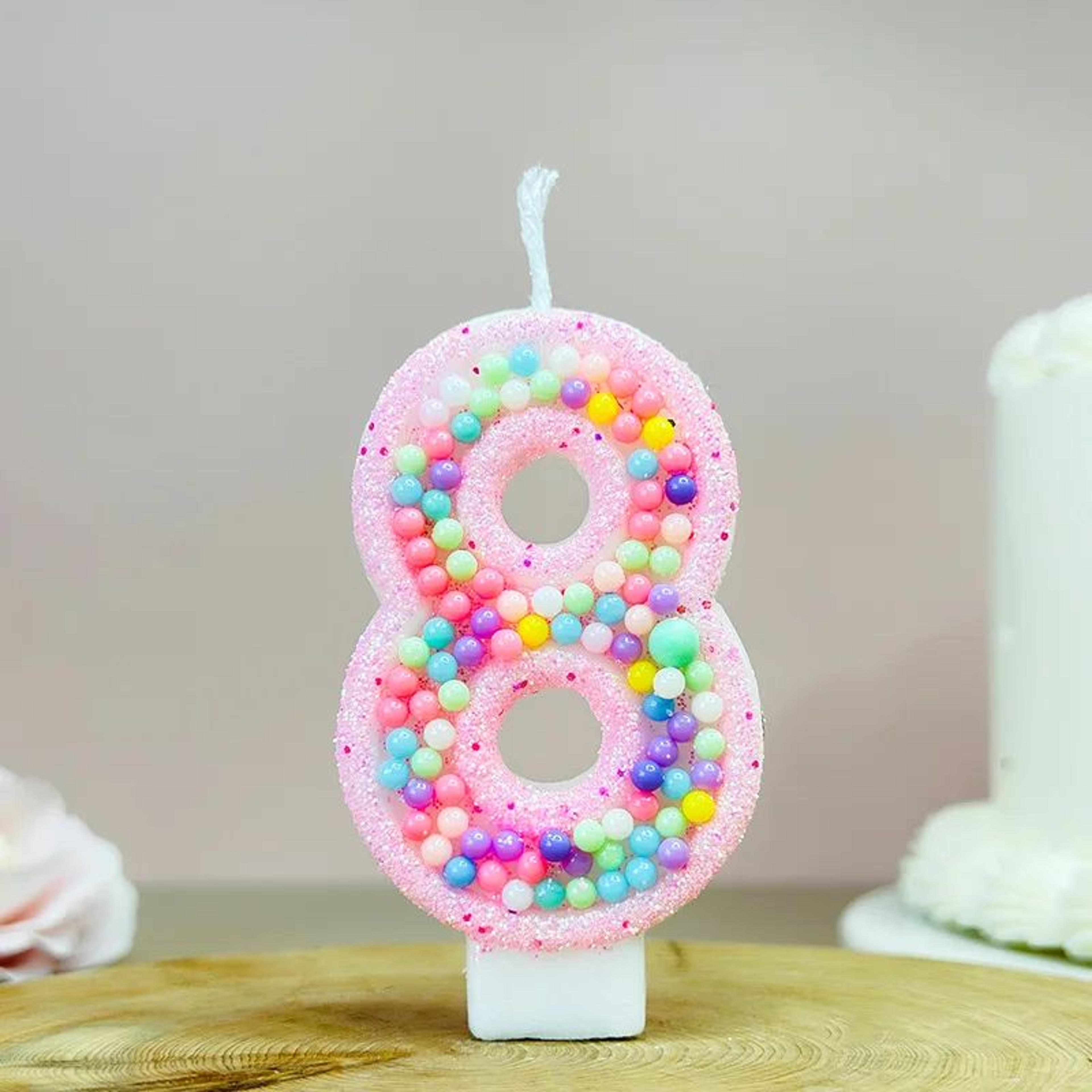 macaron number birthday cake candle