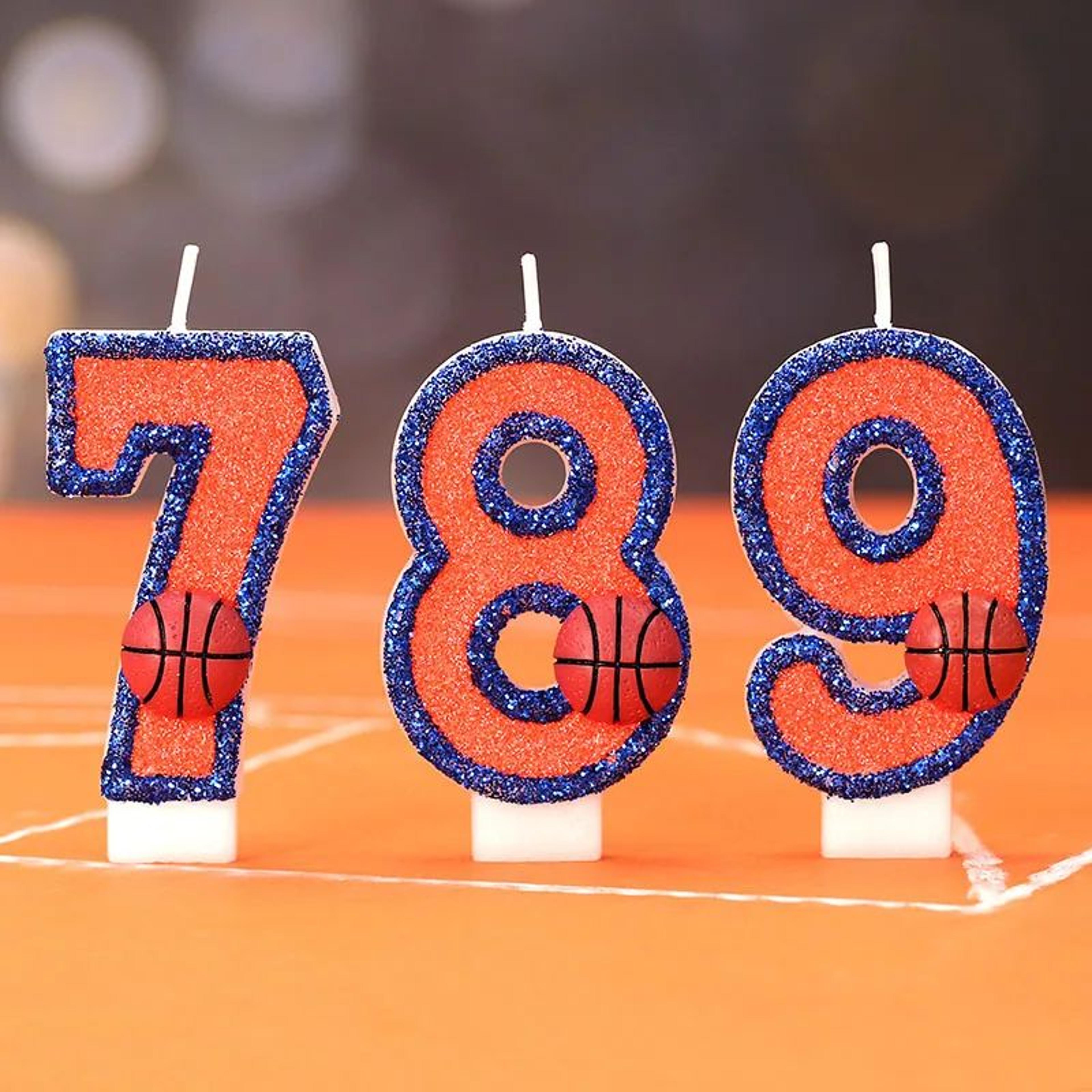 basketball number birthday cake candle