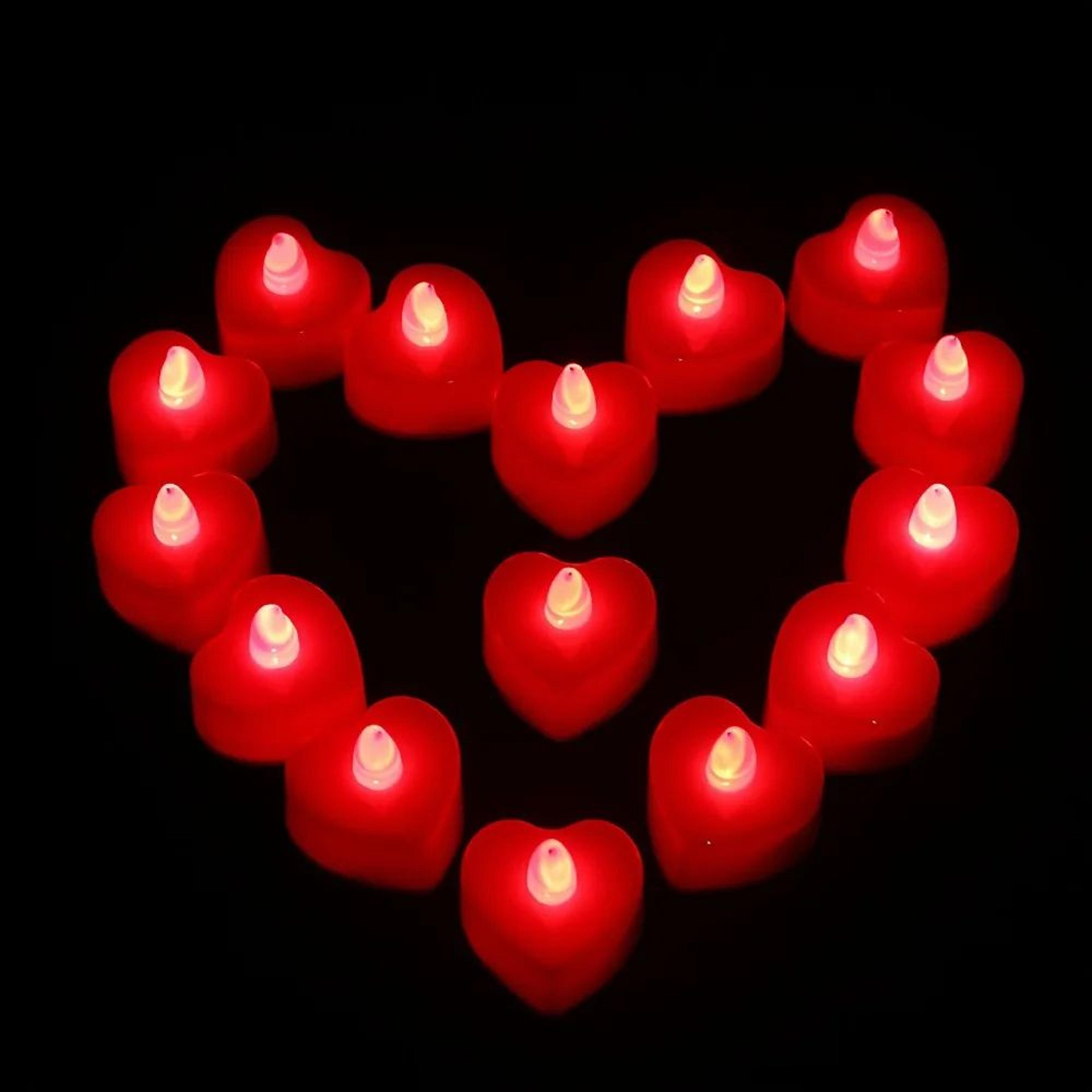 24 piece heart shaped led flameless tea light candles