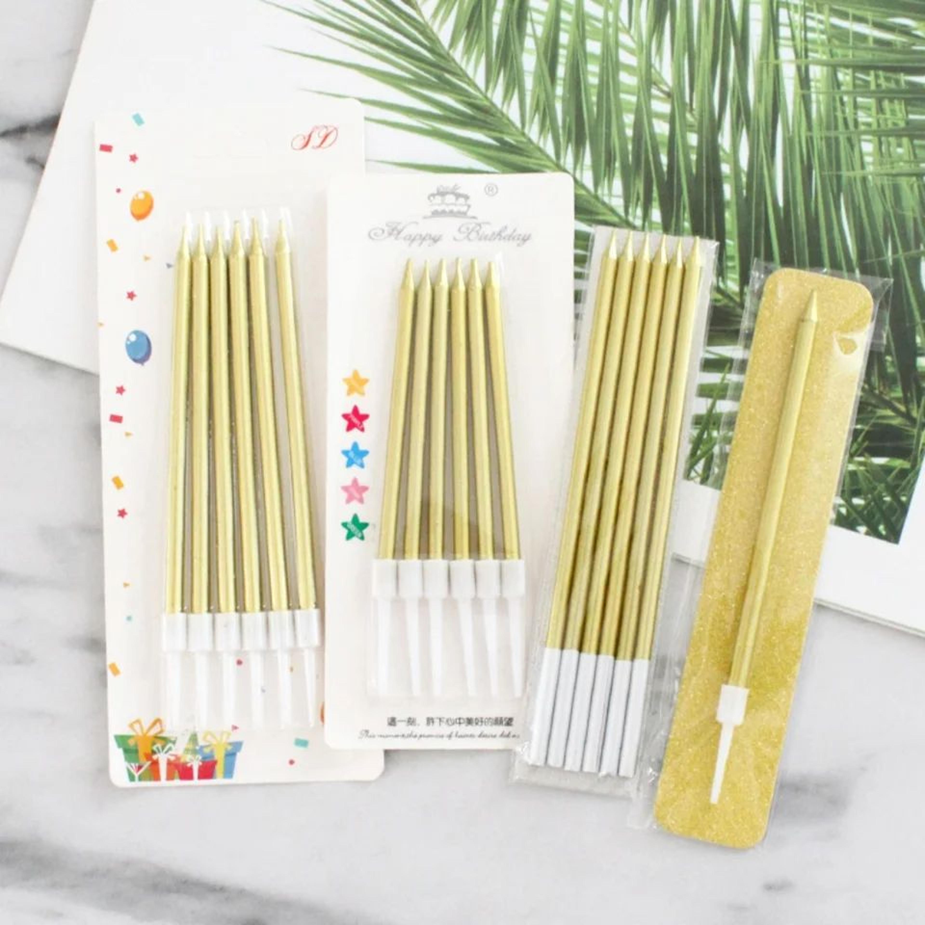 6 piece birthday cake candle set for cakes and cupcakes