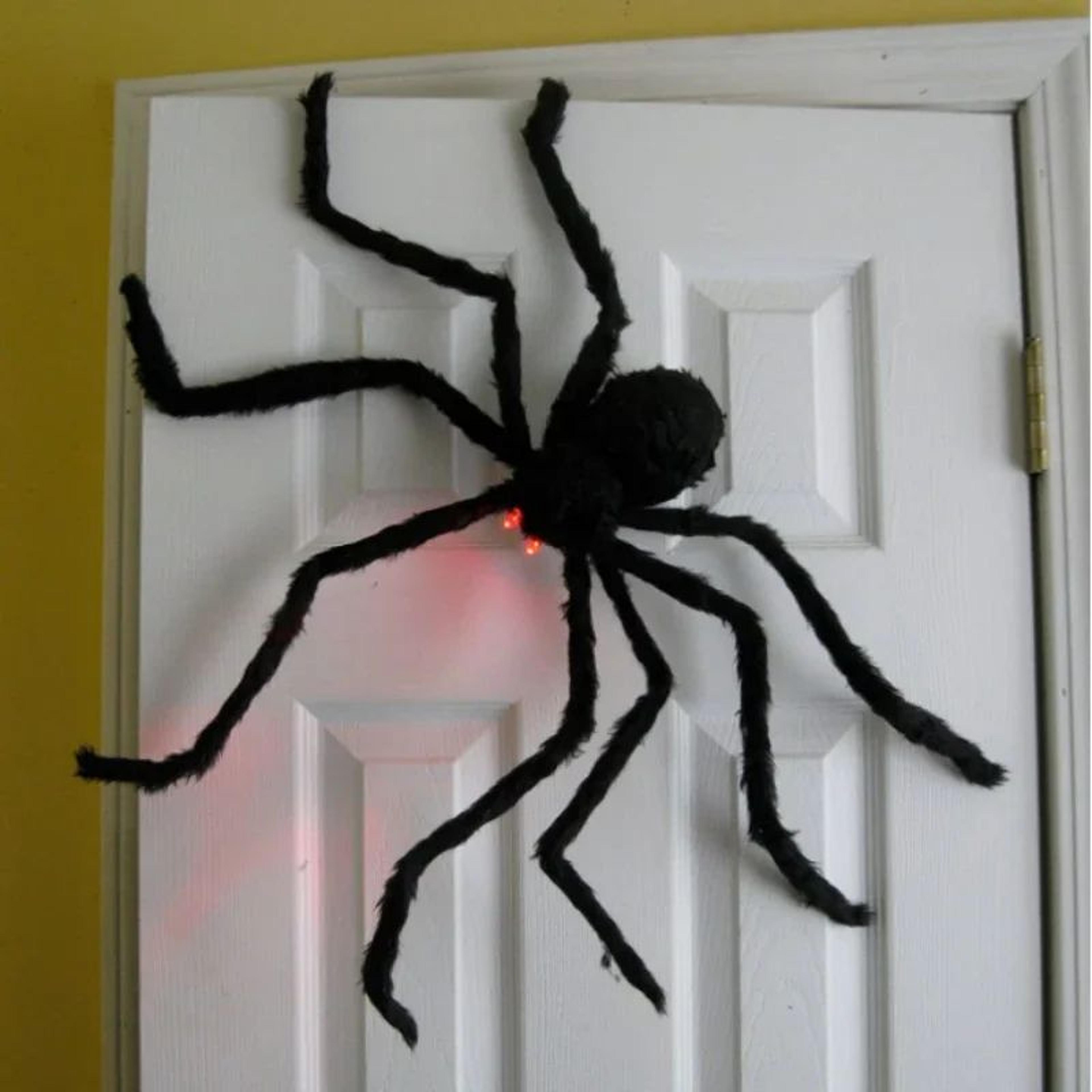 giant plush black spider halloween decoration