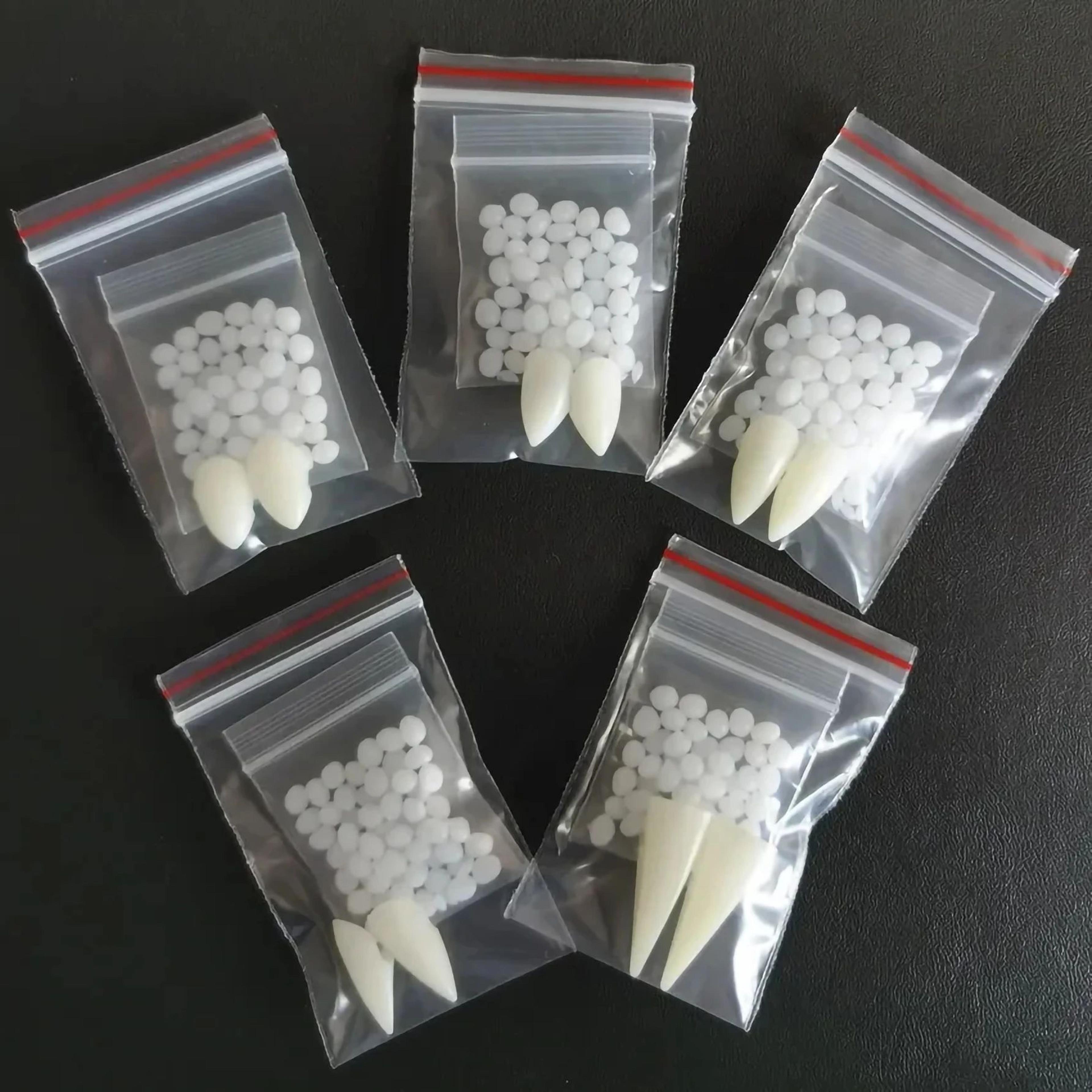 resin vampire teeth fangs with adhesive for cosplay