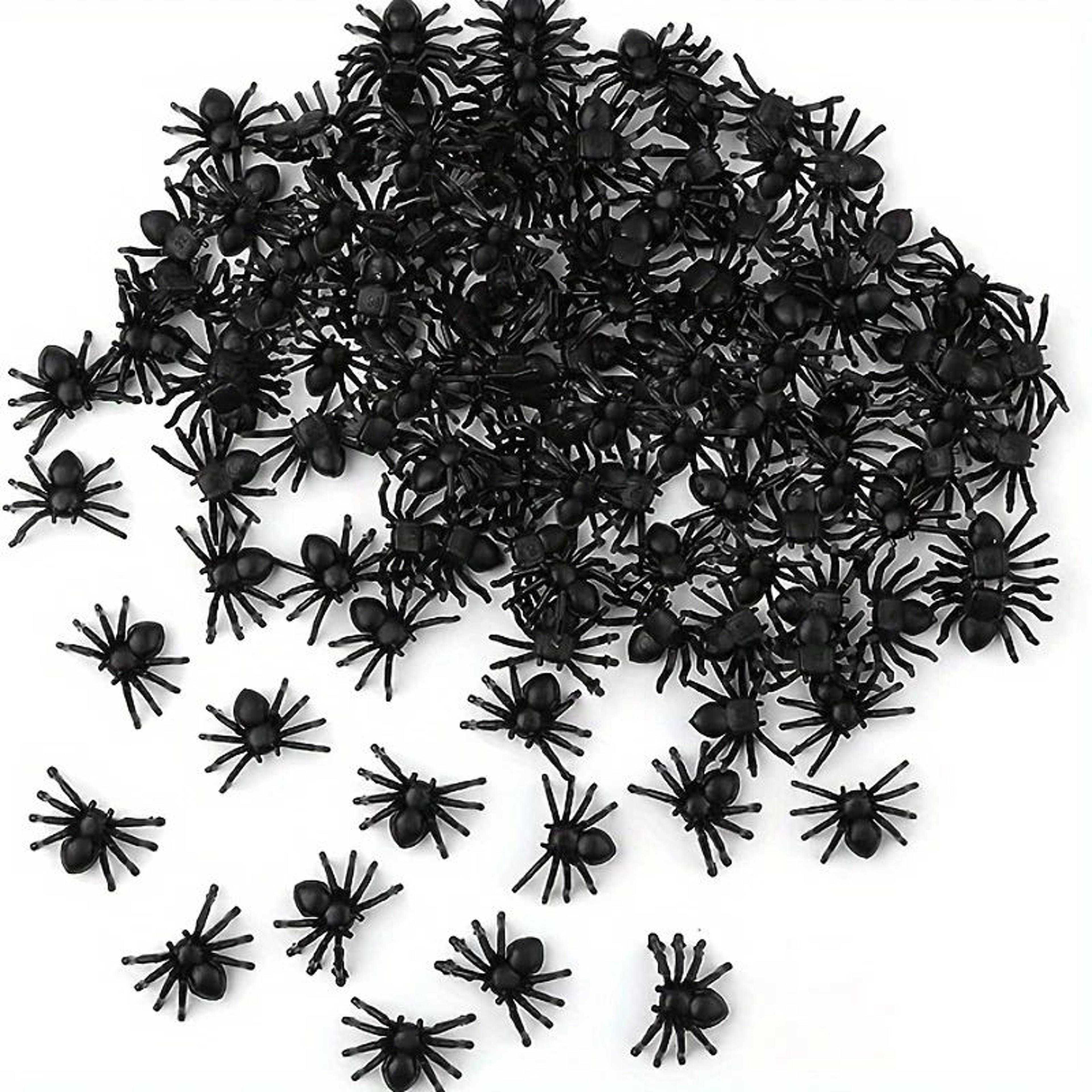 realistic mini plastic spider halloween decoration set