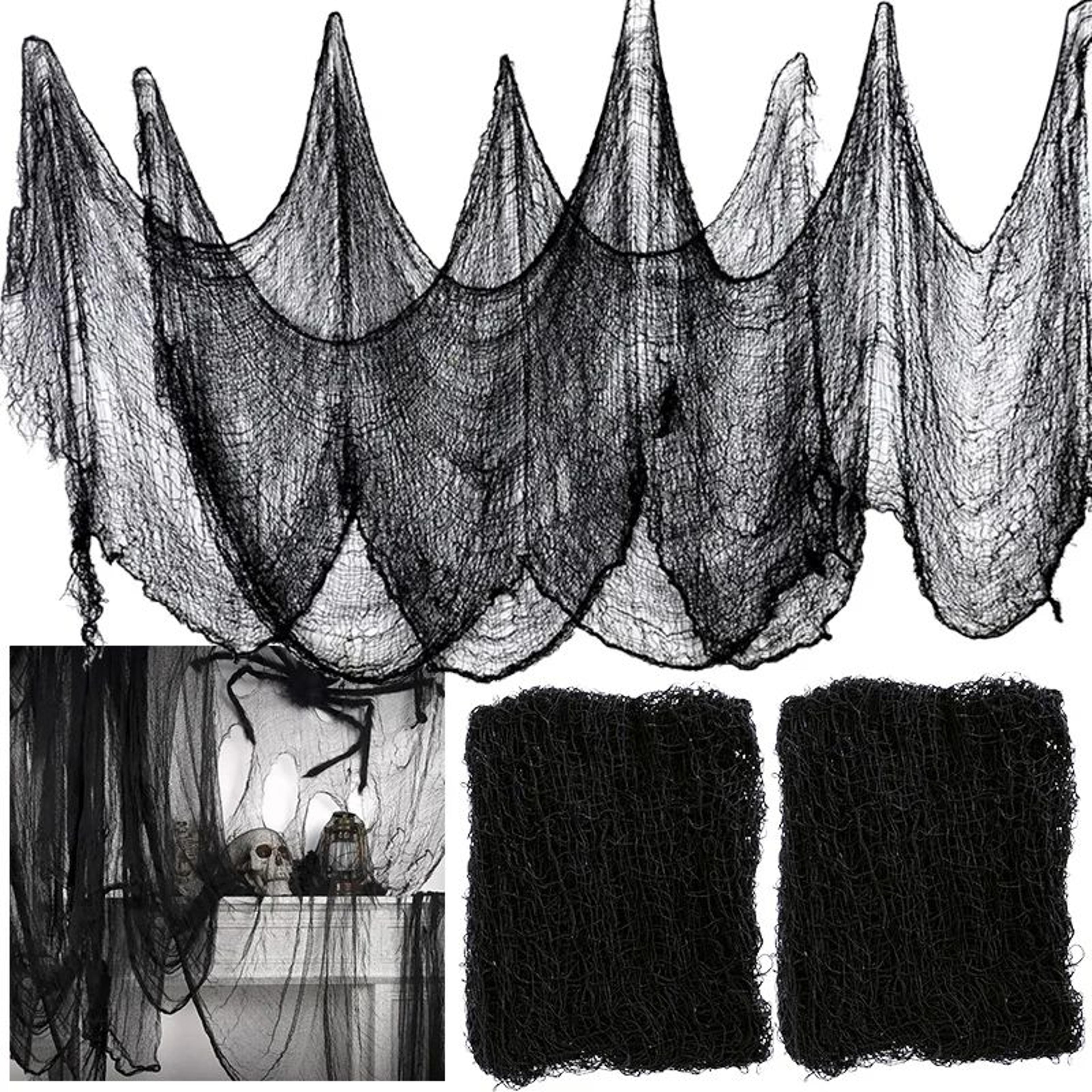 black gauze spider web halloween creepy cloth decoration