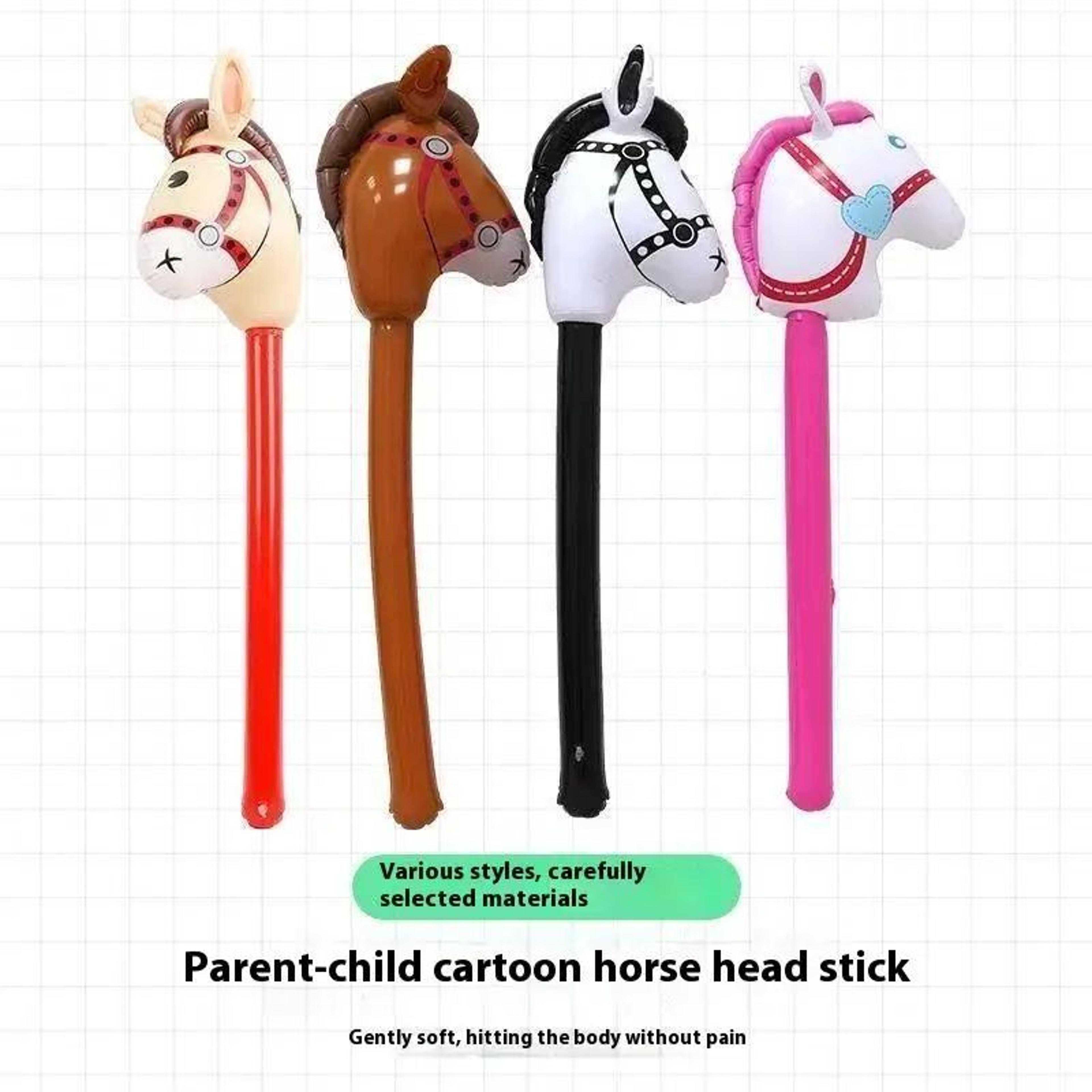 inflatable horse head stick toy halloween party prop
