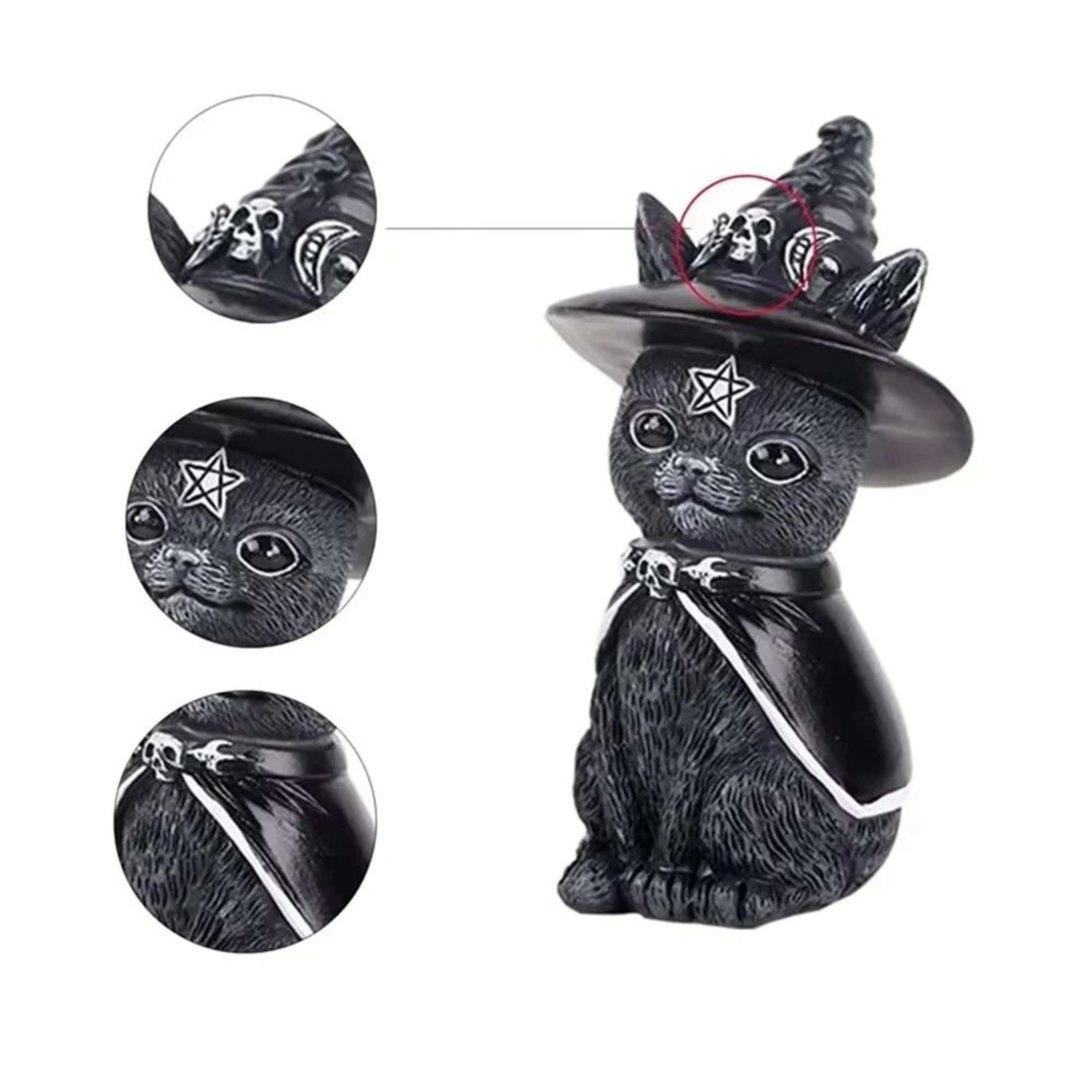 black cat witch figurine halloween desk decor