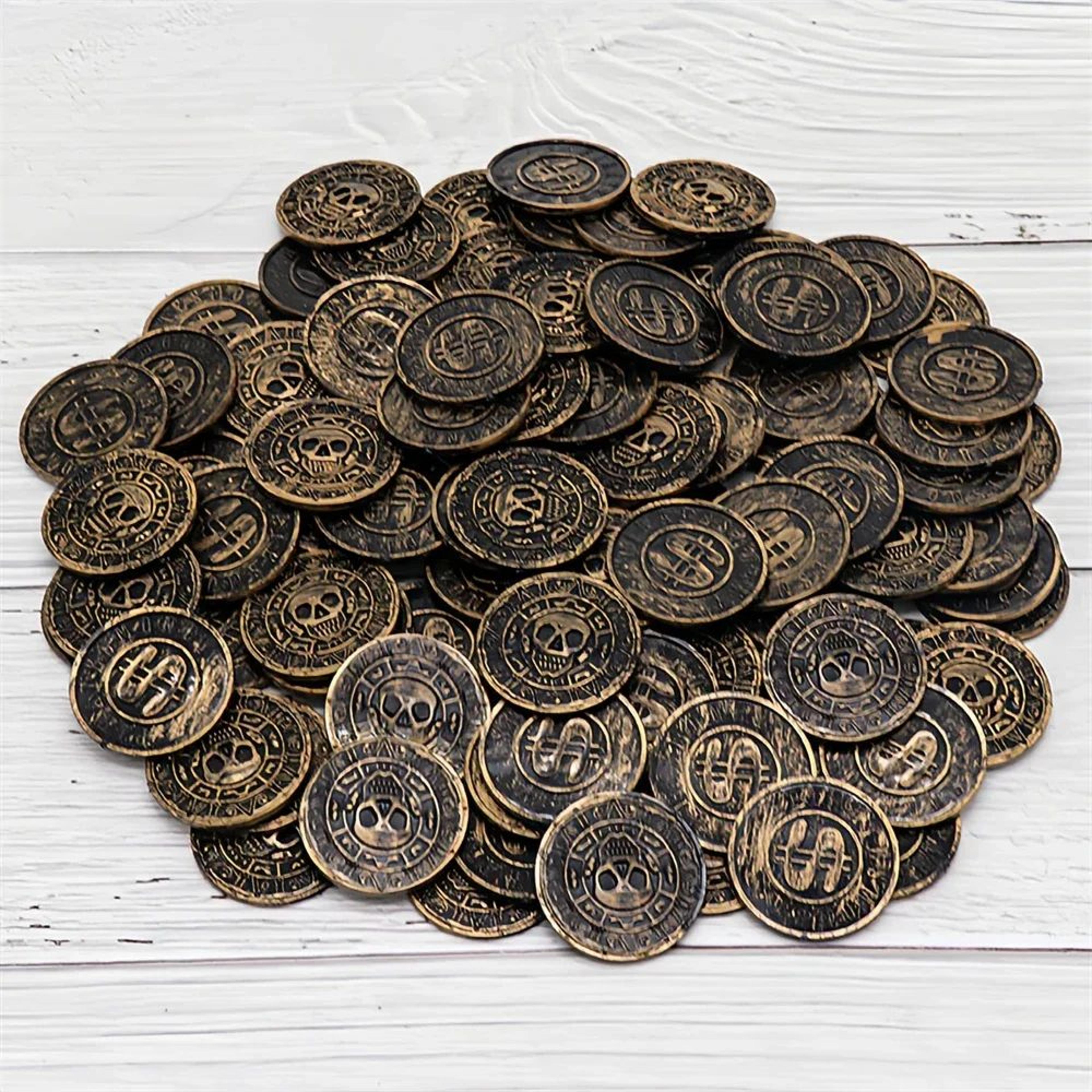 retro pirate treasure coins party favor set