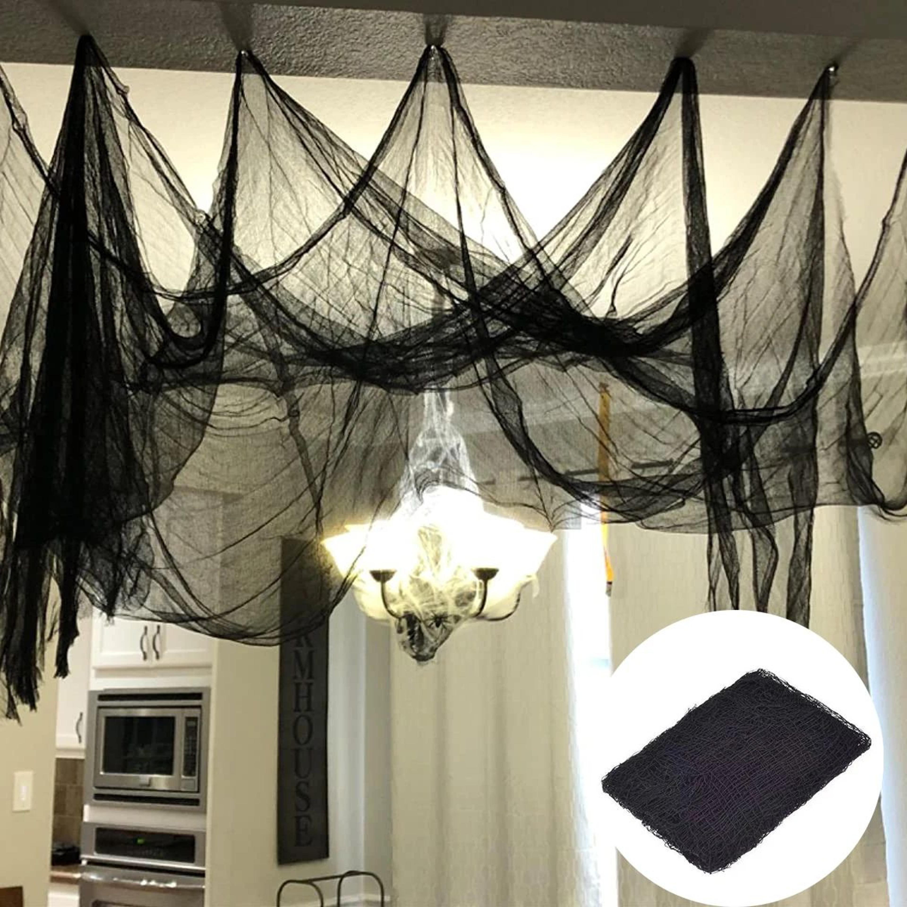 black halloween gauze spider web decoration cloth