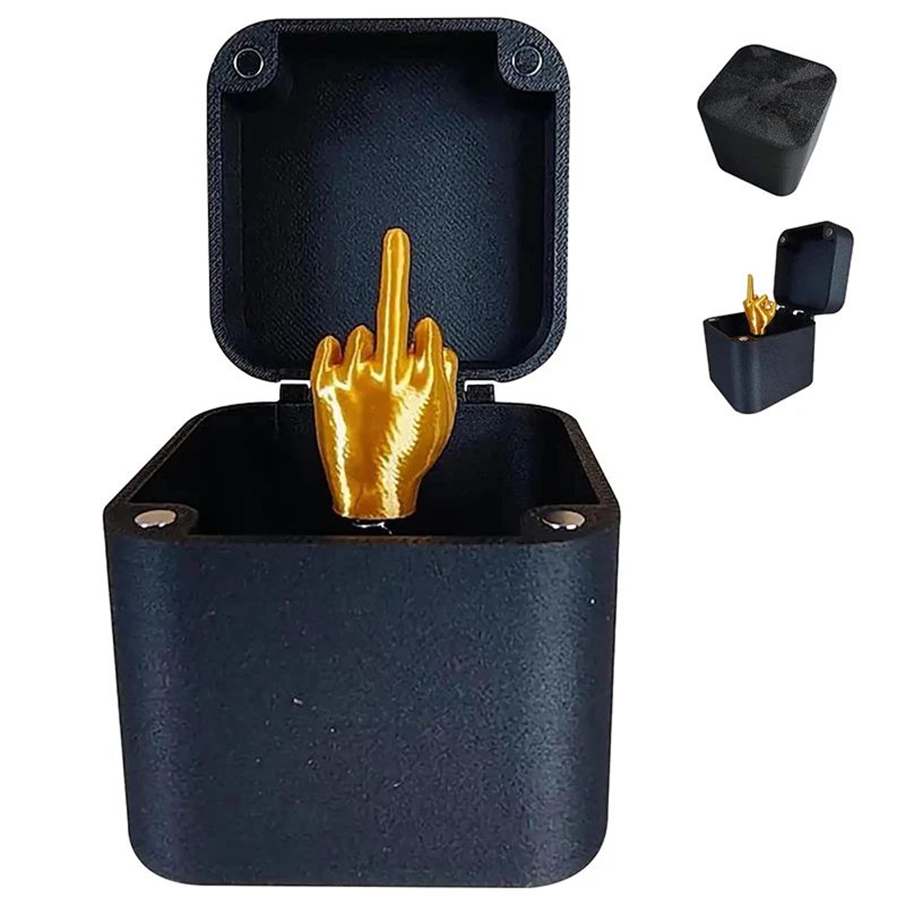 funny middle finger pop up prank gift box desk decoration