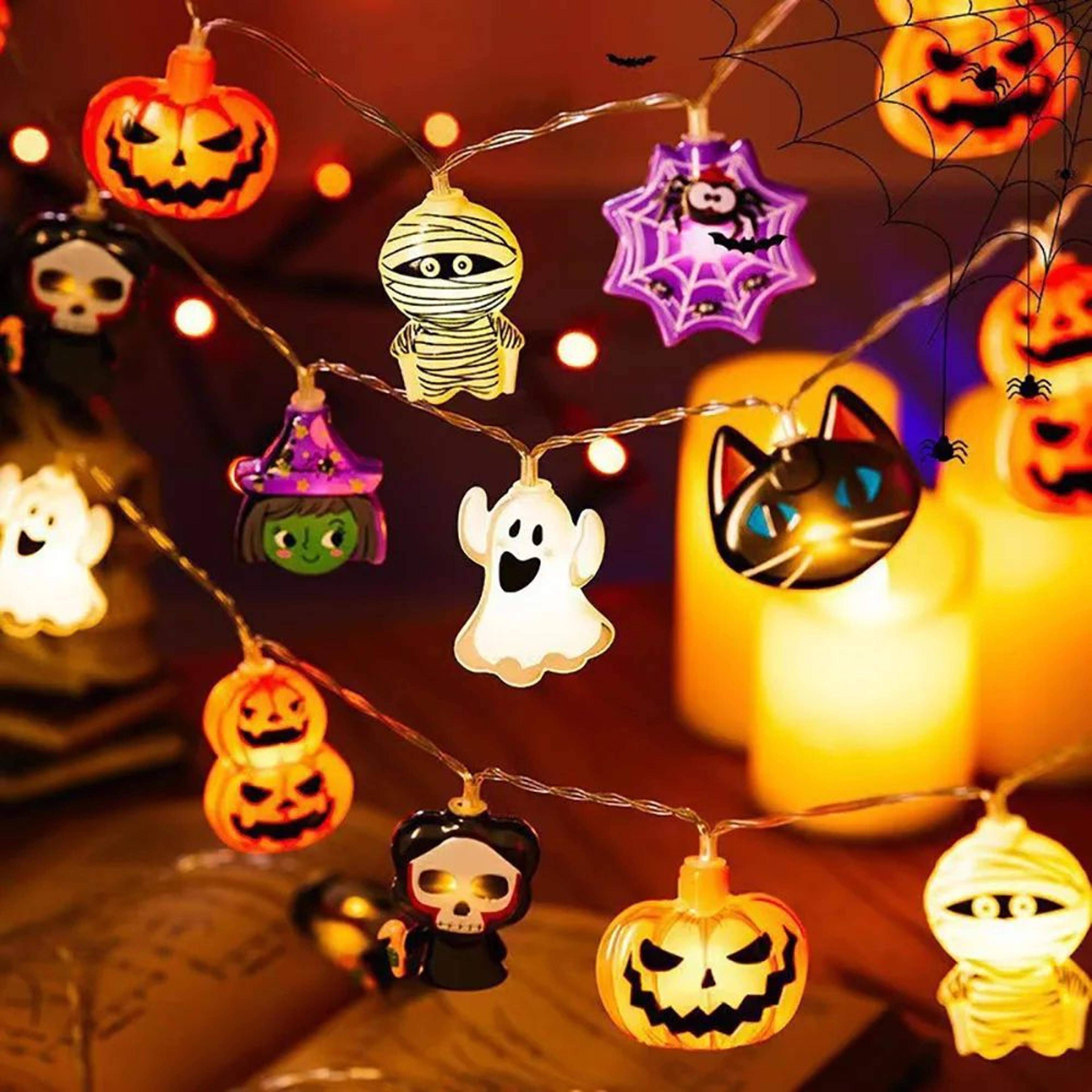 halloween led string lights pumpkin ghost decor