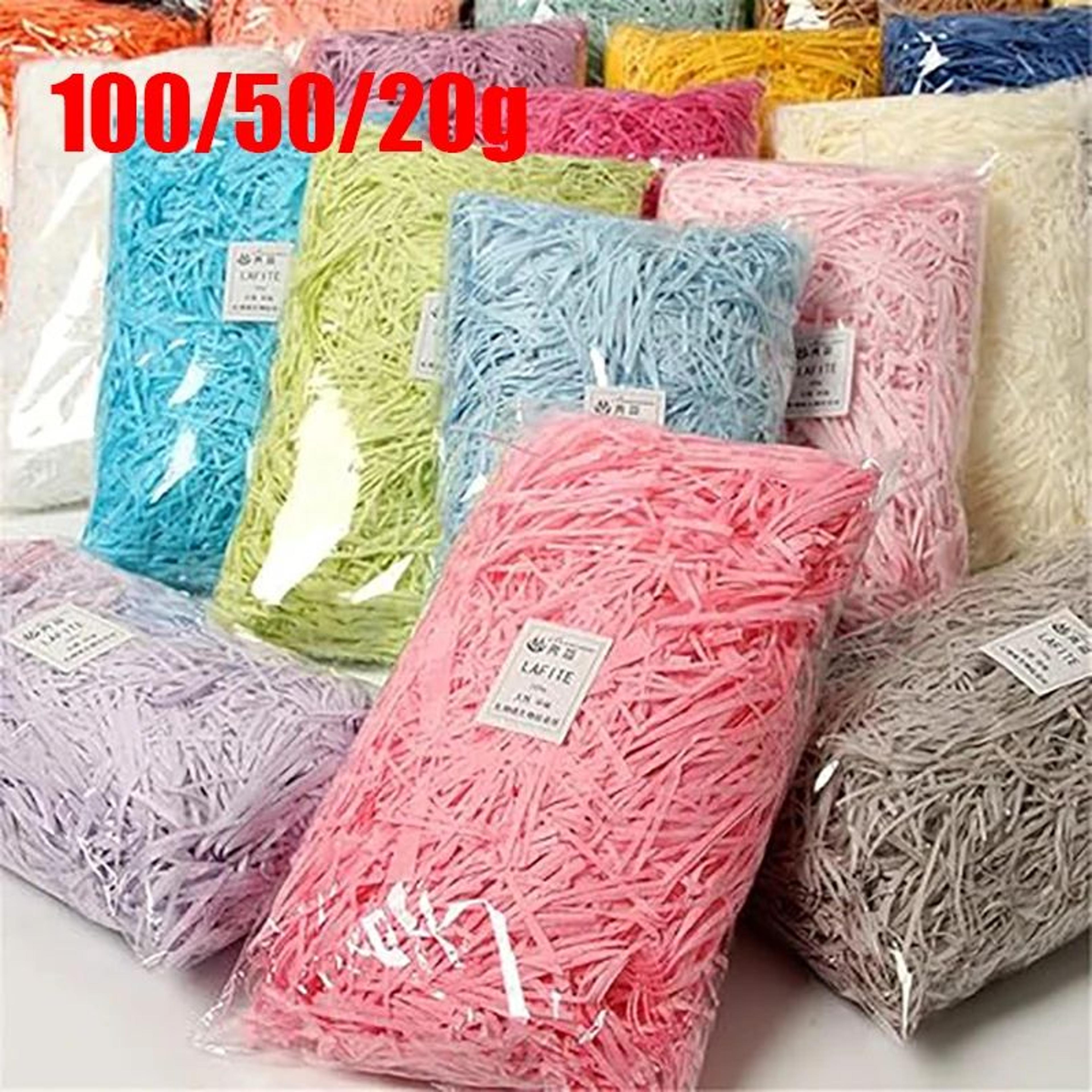 multicolored raffia paper shreds gift box filler