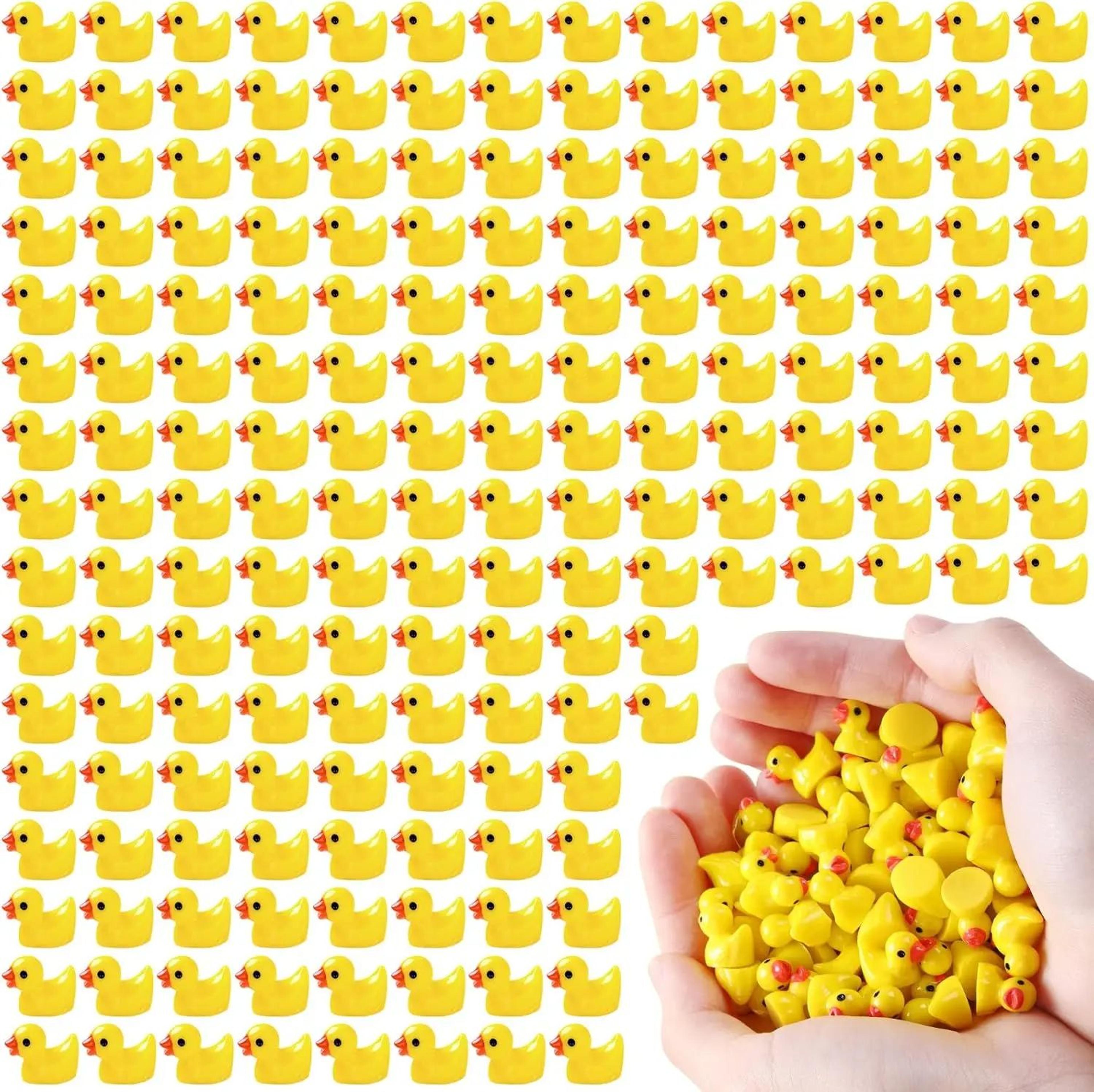200pcs mini yellow resin ducks fairy garden craft set