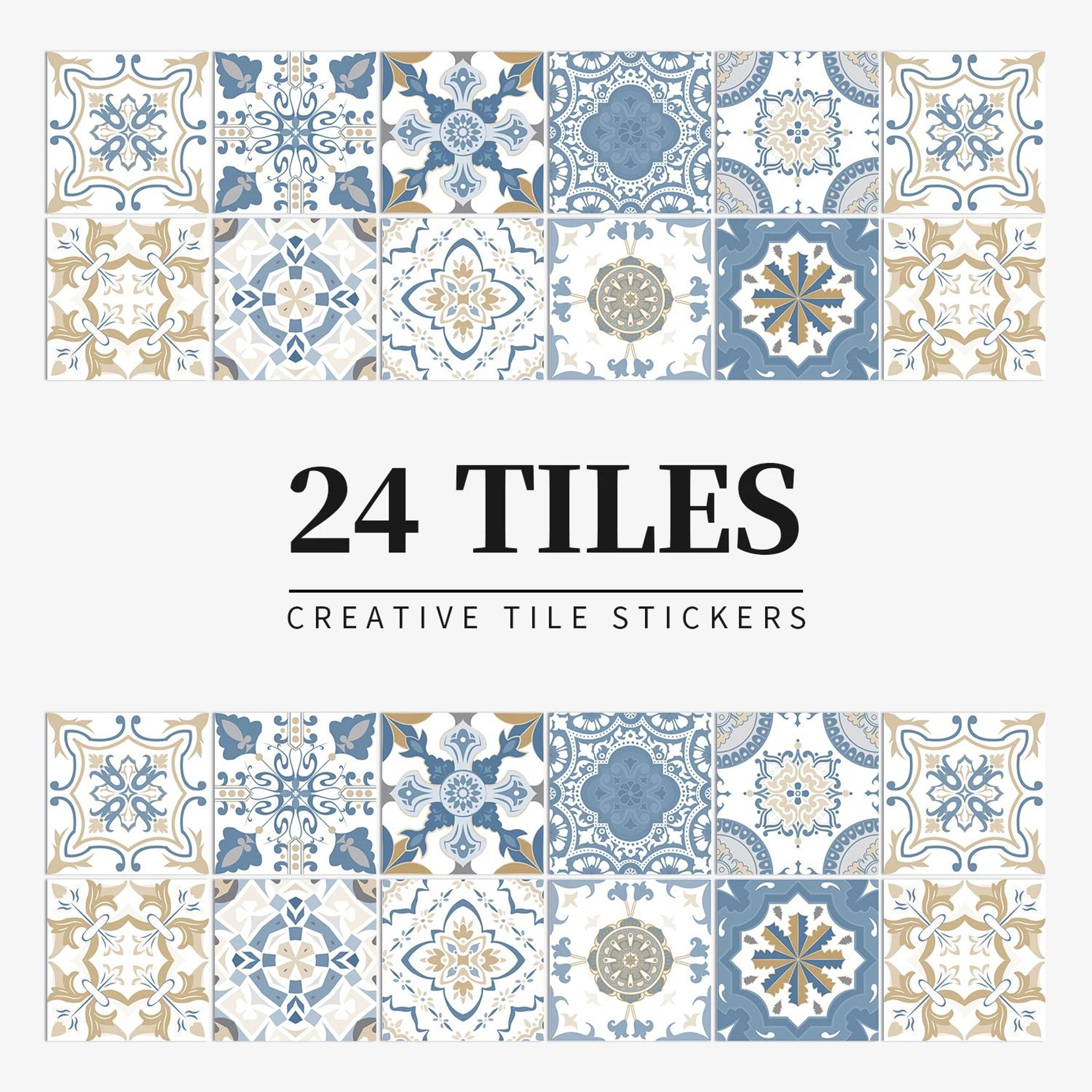 24pcs self adhesive waterproof tile wall stickers