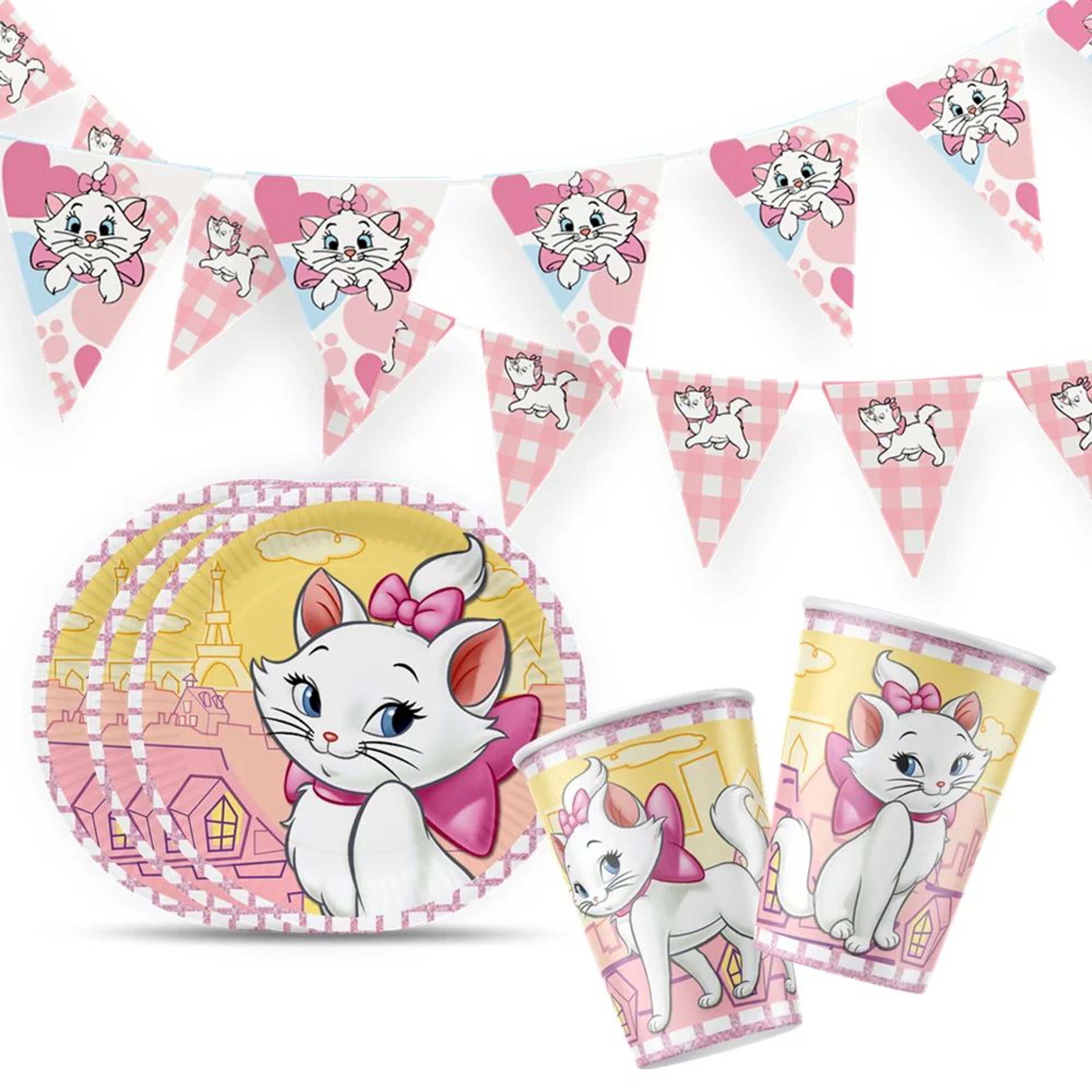 marie cat pink birthday party decoration set