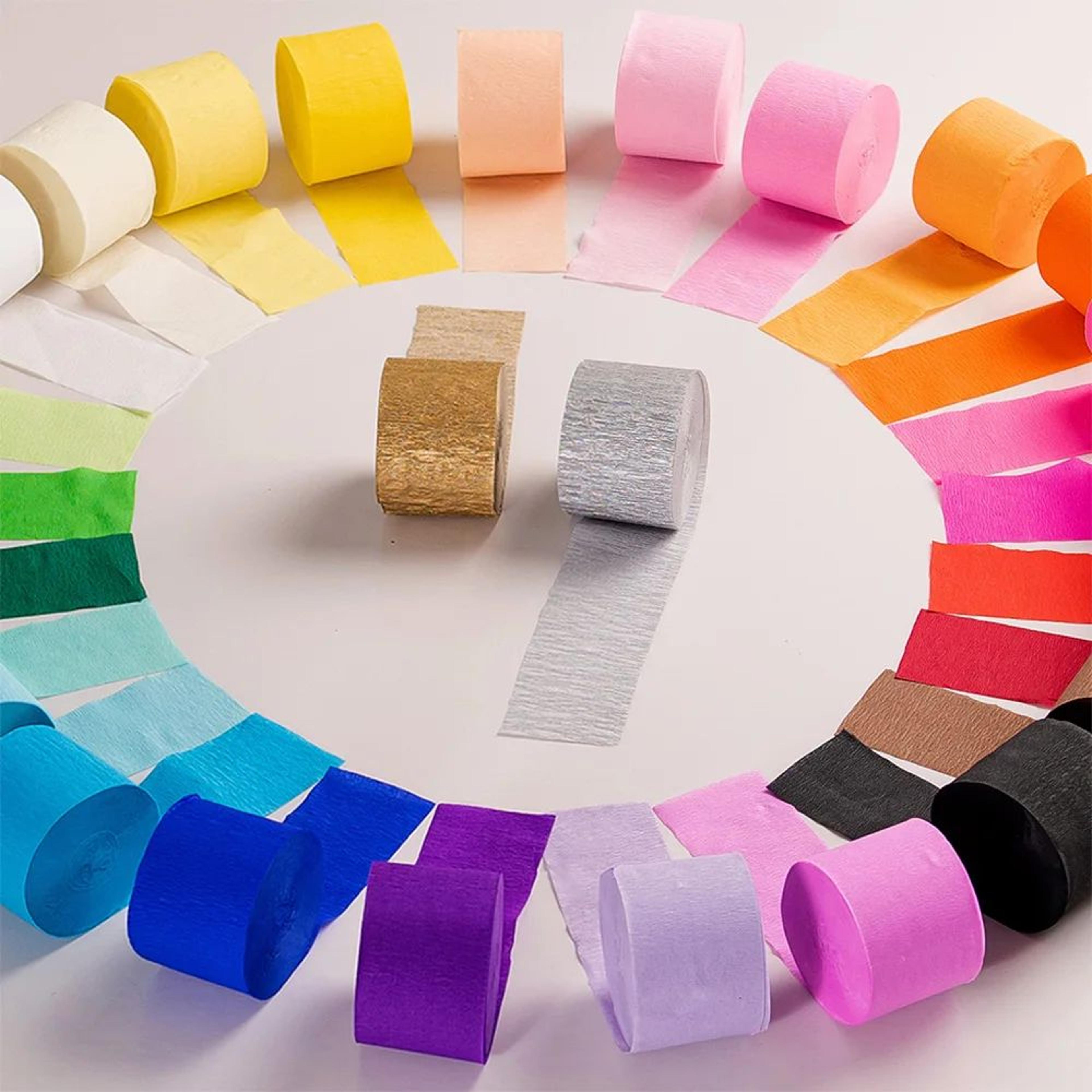 colorful rainbow crepe paper party streamers
