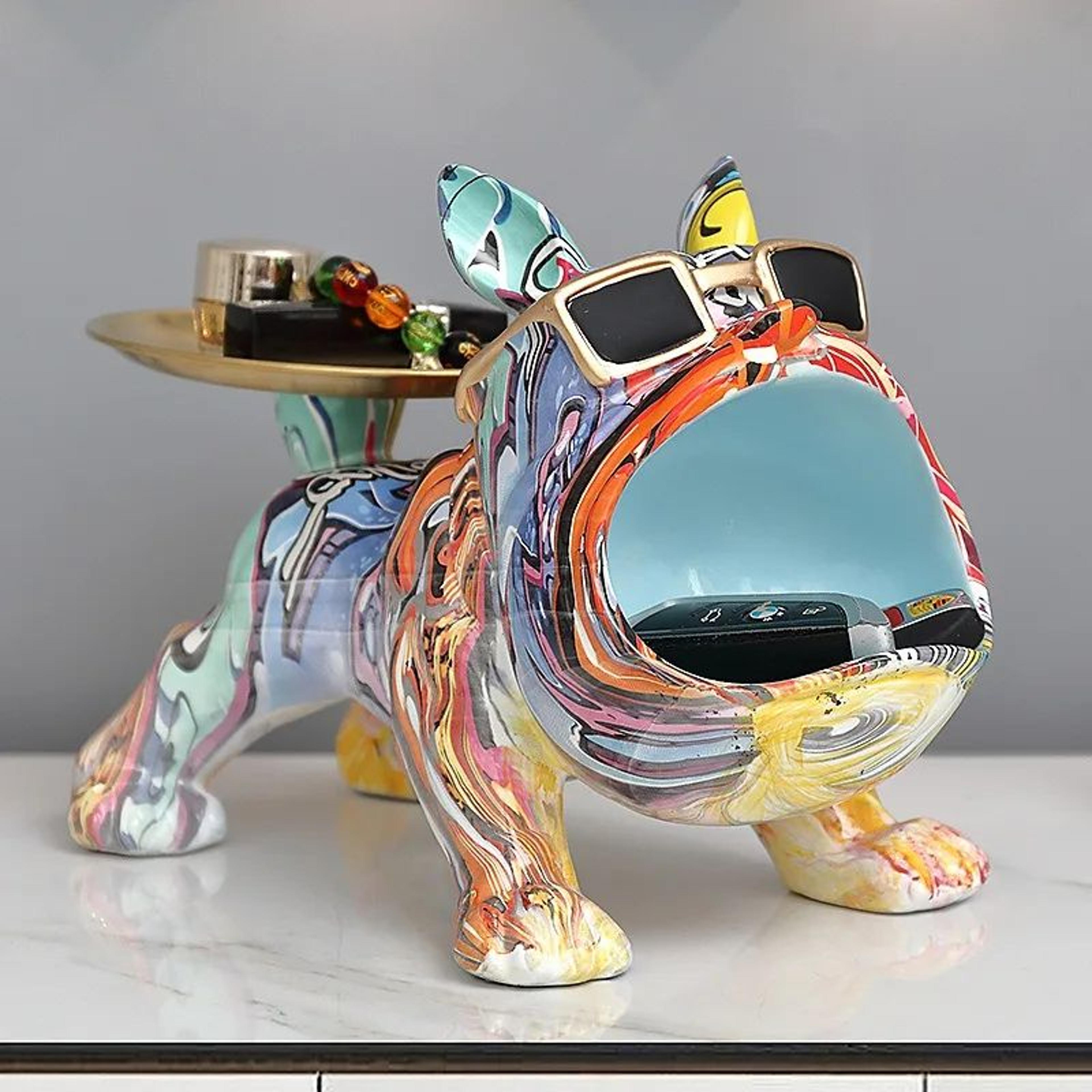 french bulldog decorative key storage tray
