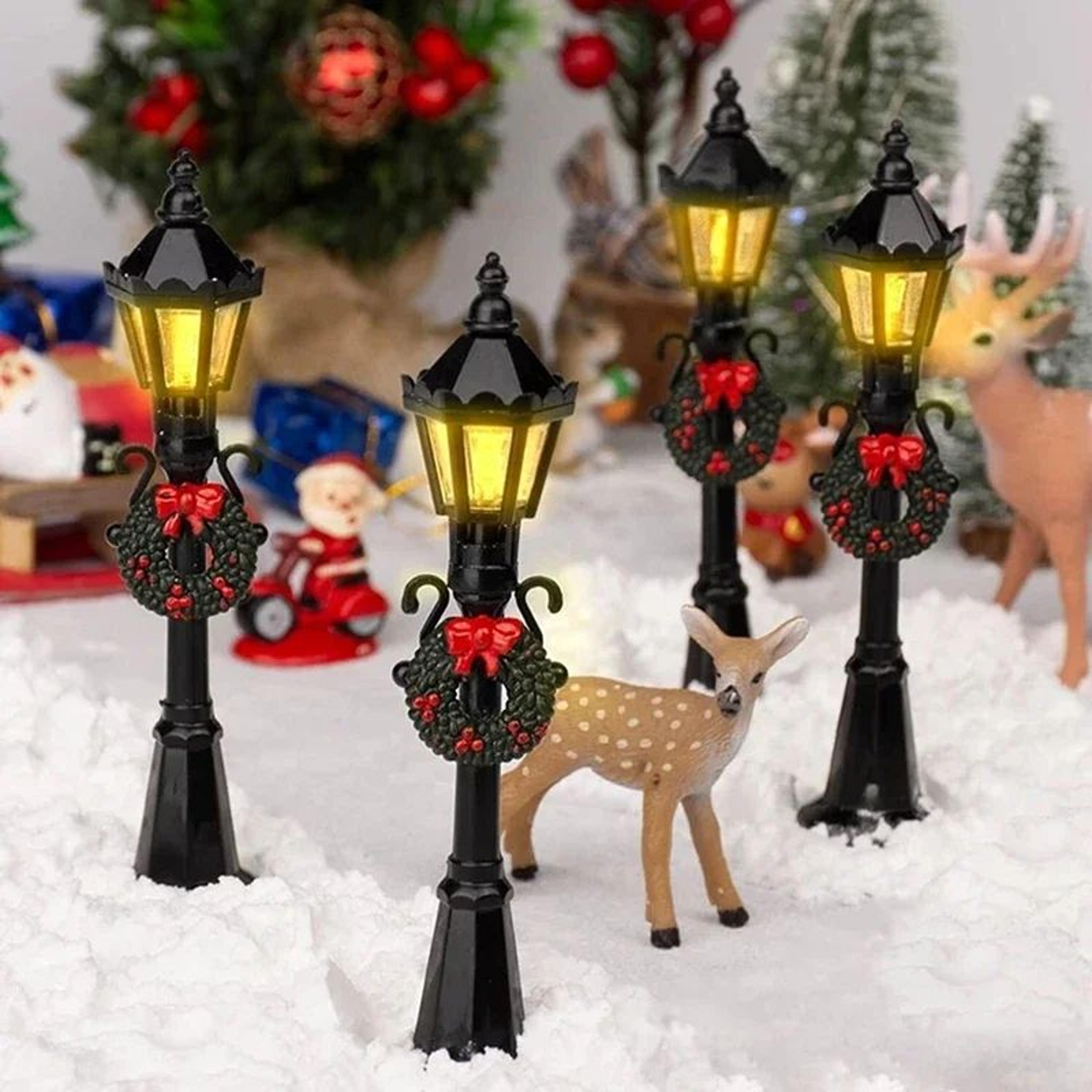christmas miniature street light decoration set