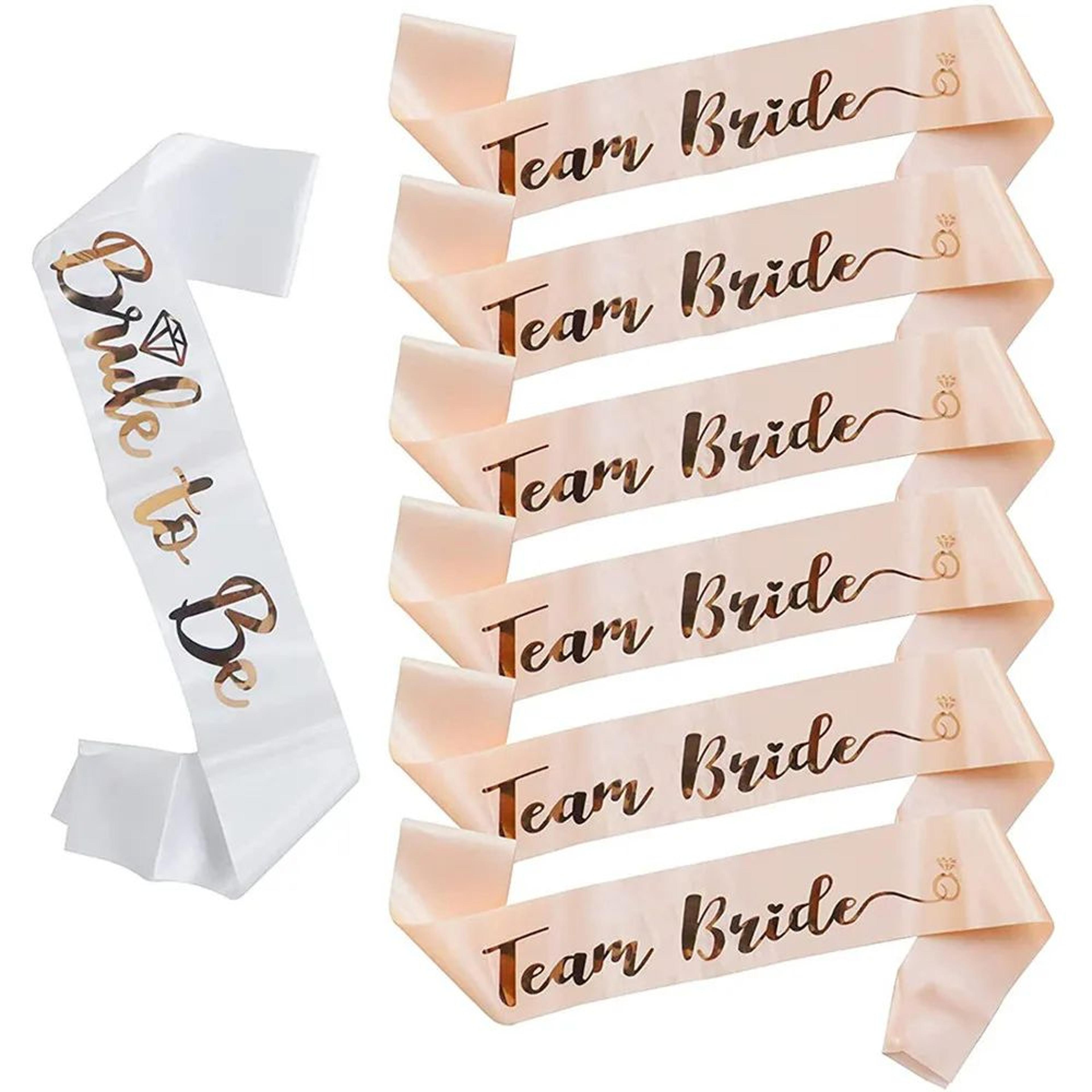 rose gold bride to be satin sash set