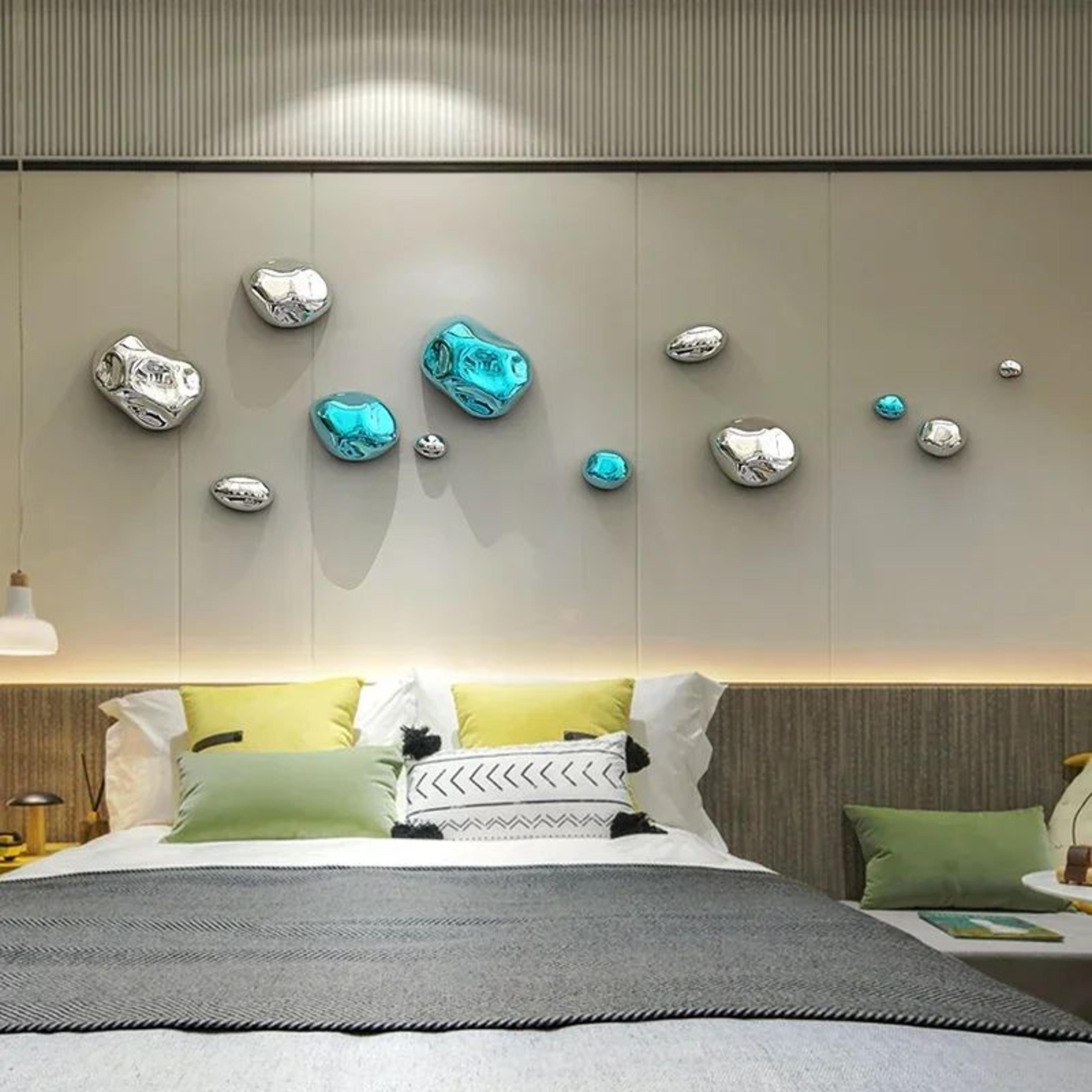 golden 3d simulation stone wall decor