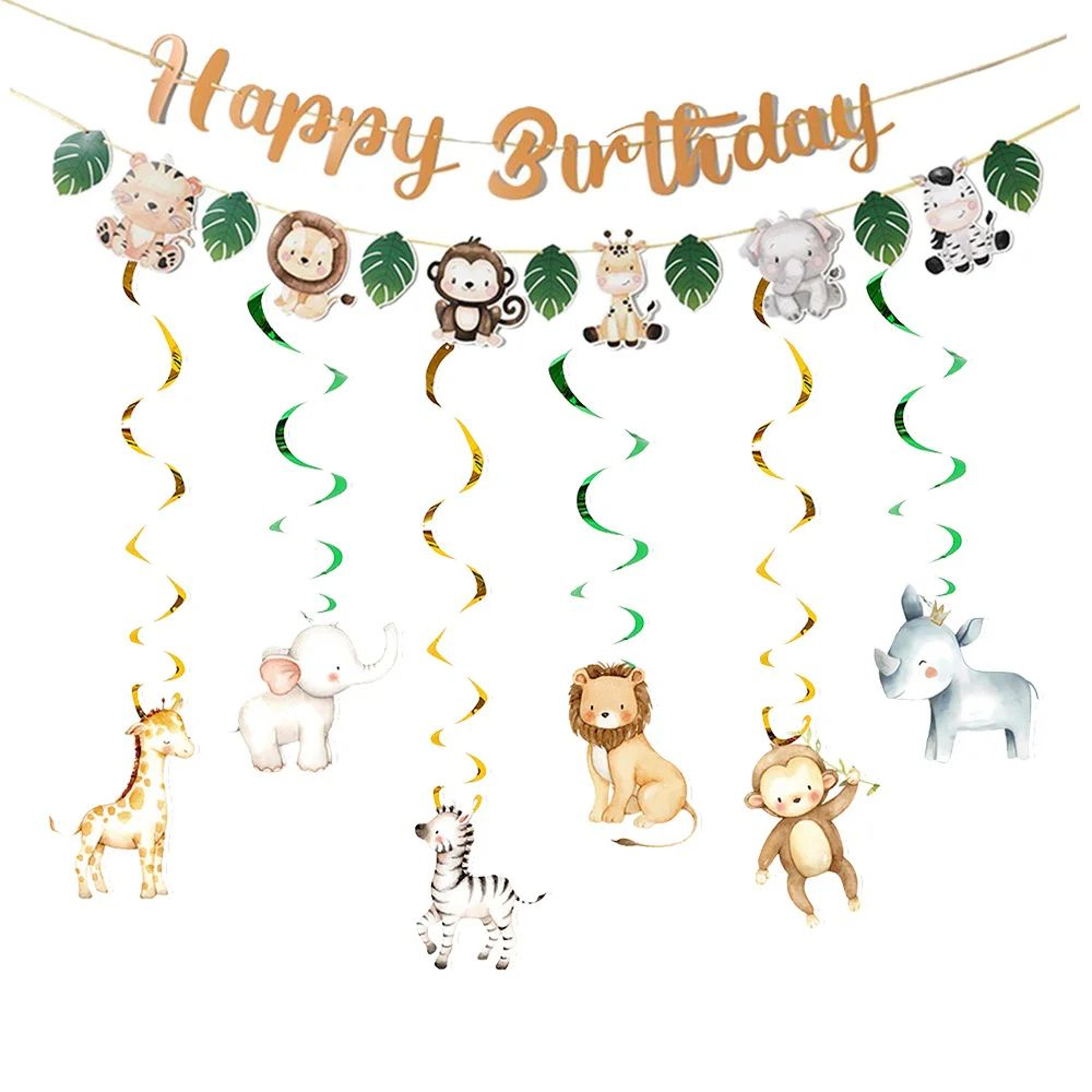 jungle safari animal birthday party decorations