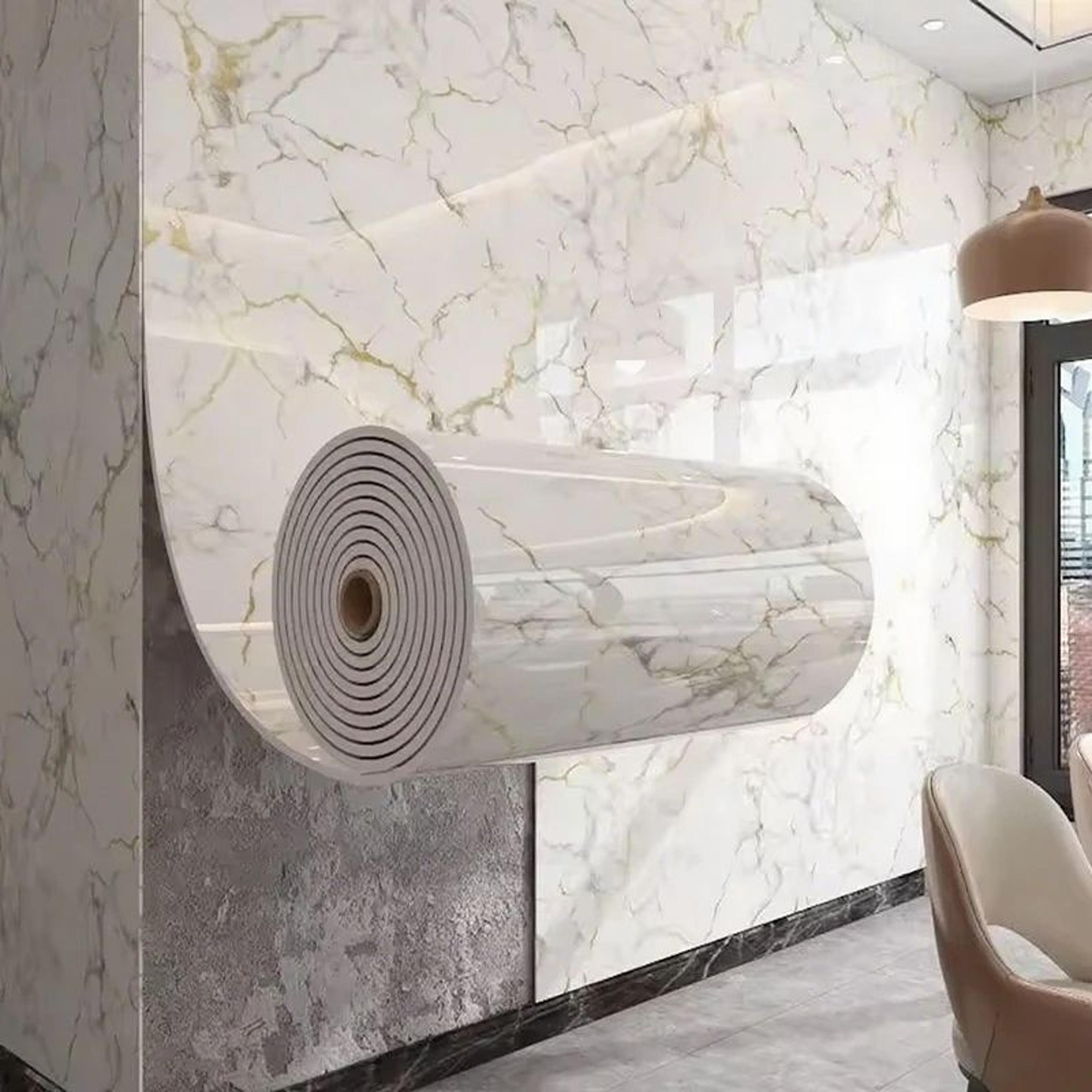 marble thick foam self adhesive wallpaper