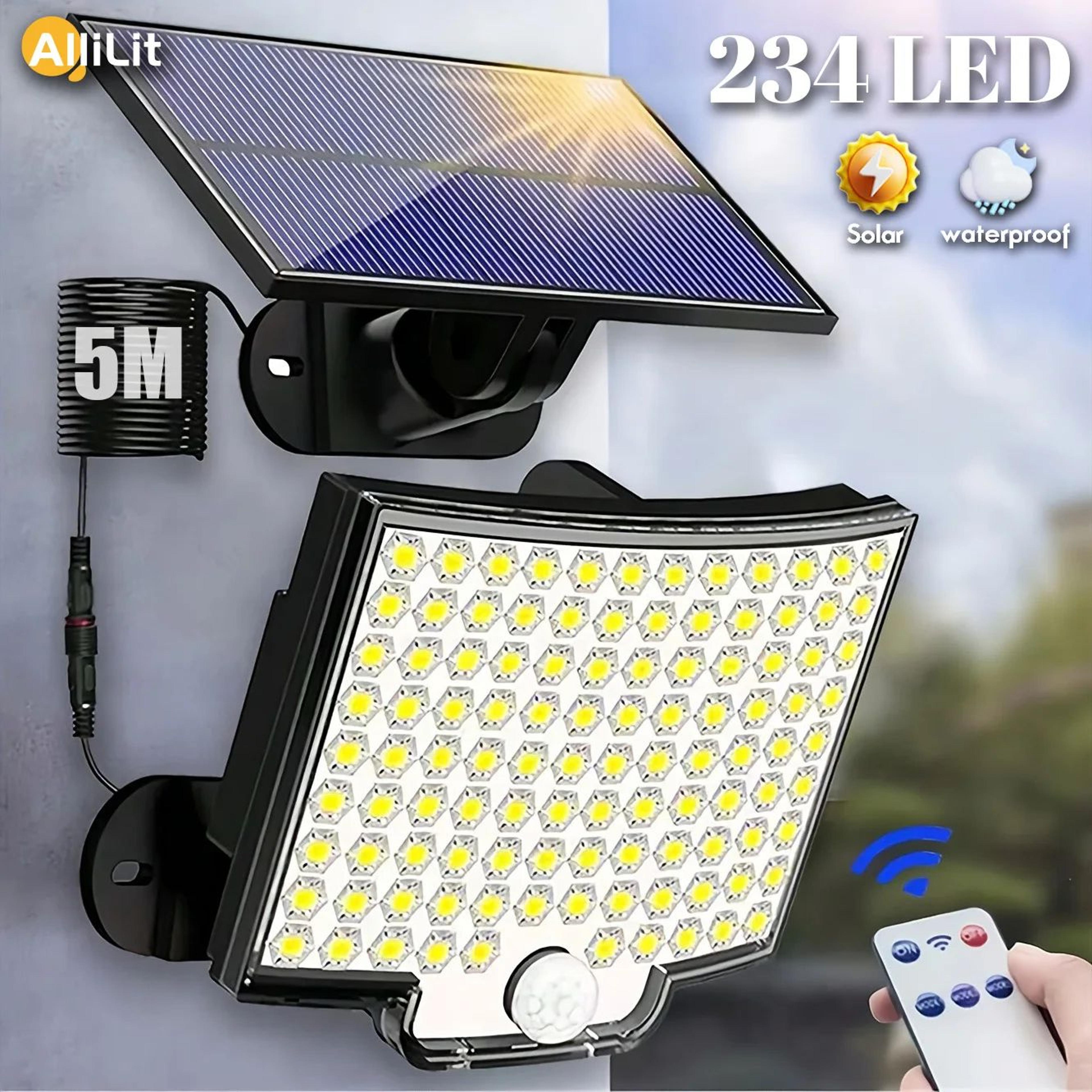234 led solar motion sensor security light