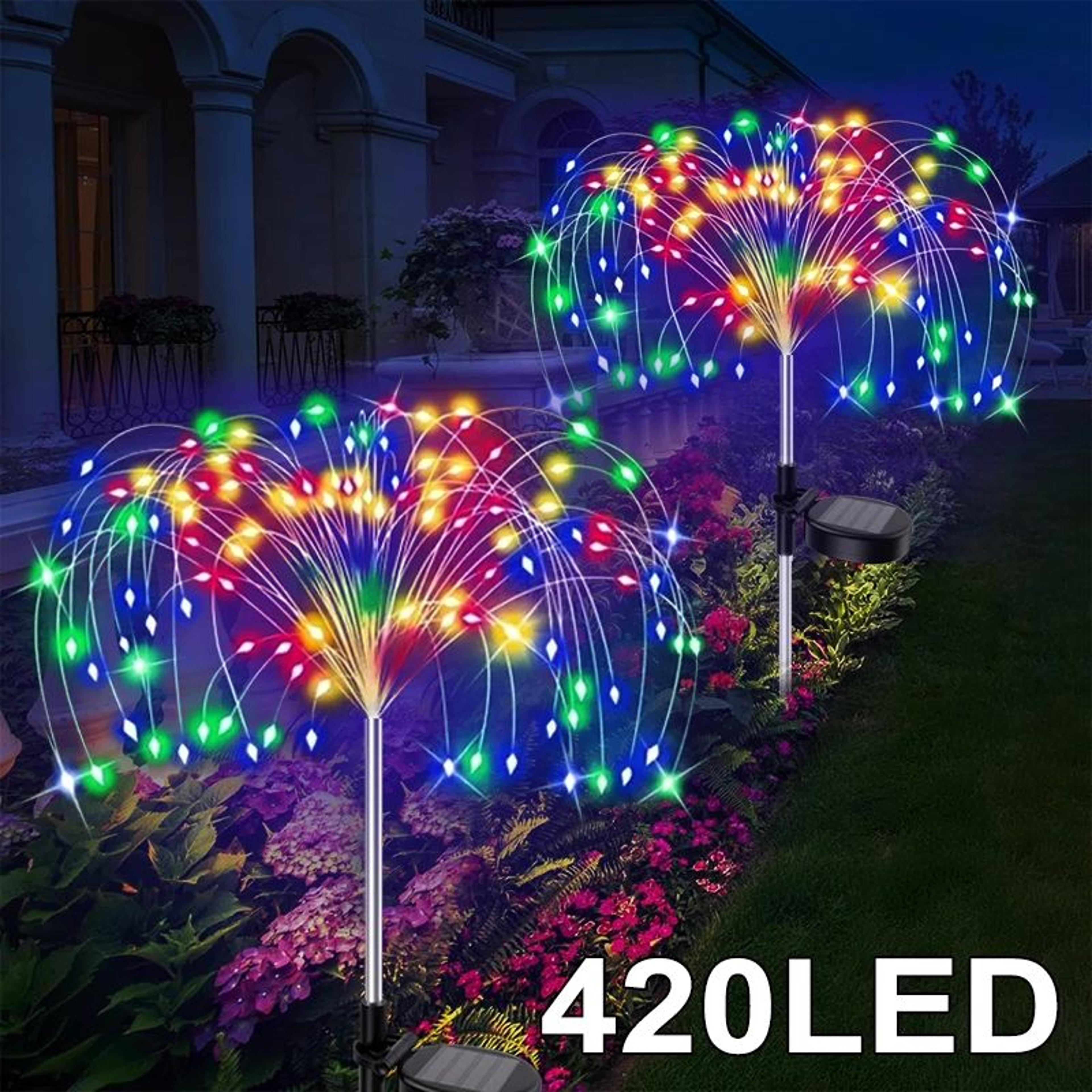 420 led solar firework garden lights