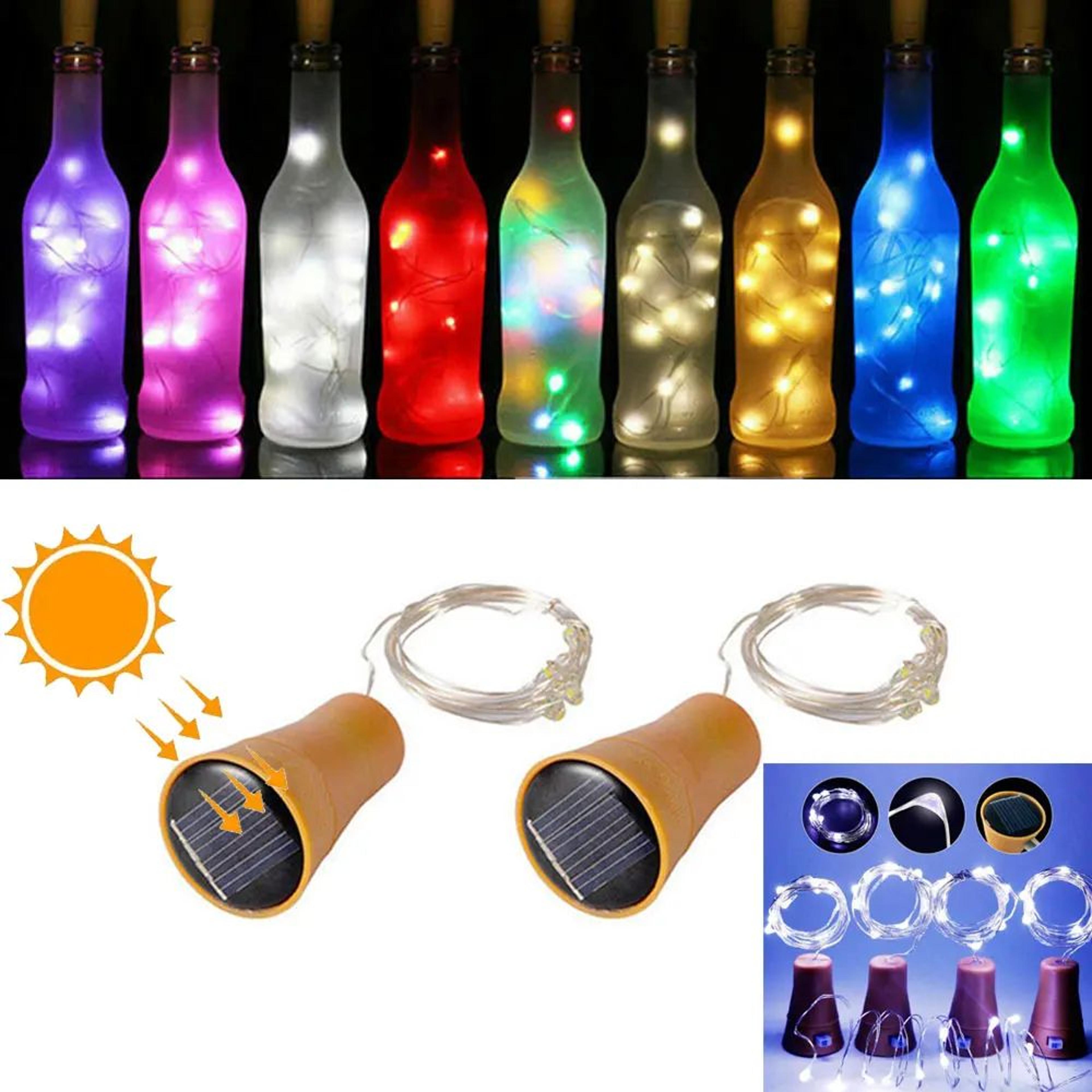 solar wine bottle cork fairy and christmas light
