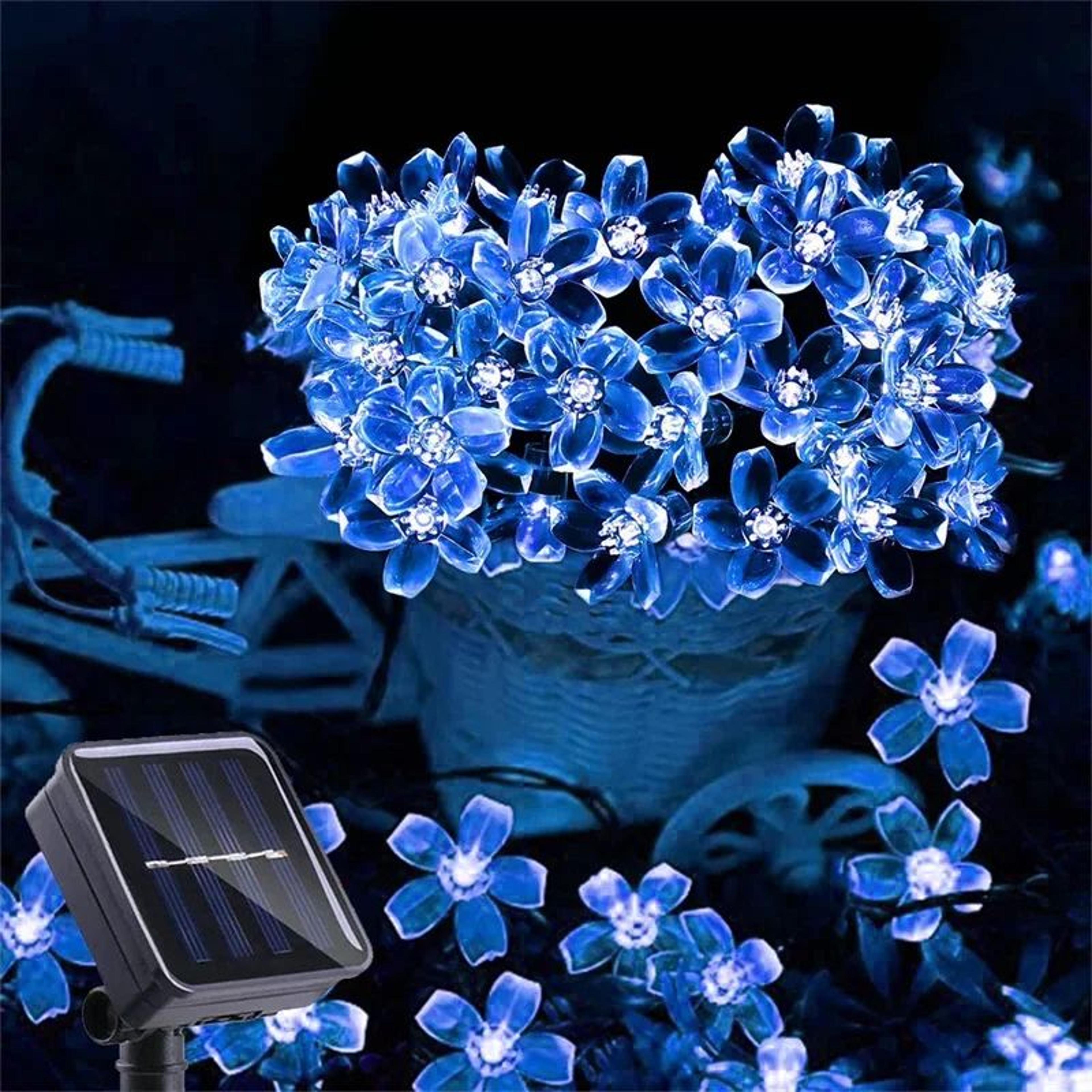 bloomglow solar flower fairy string lights