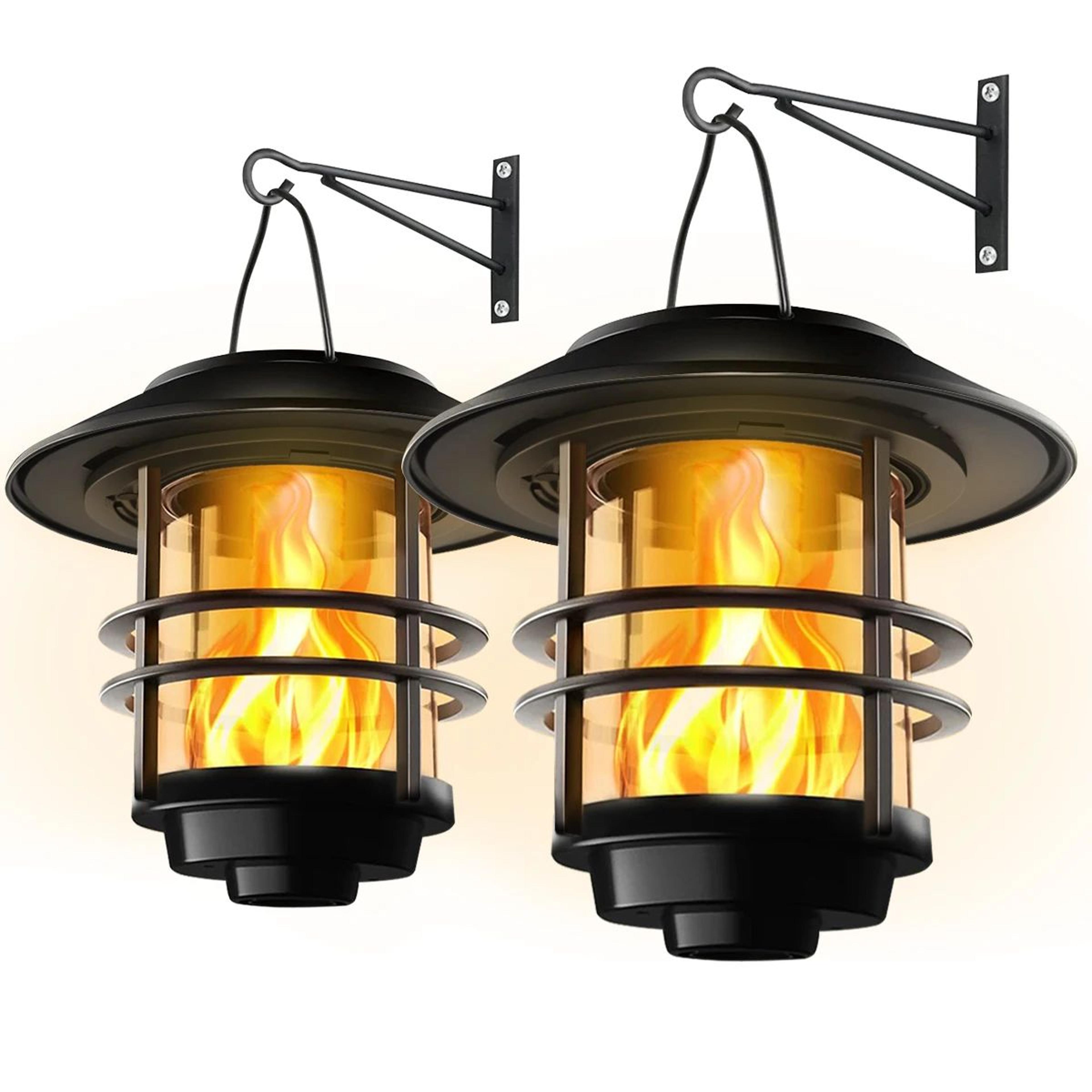 solar flickering flame hanging lantern