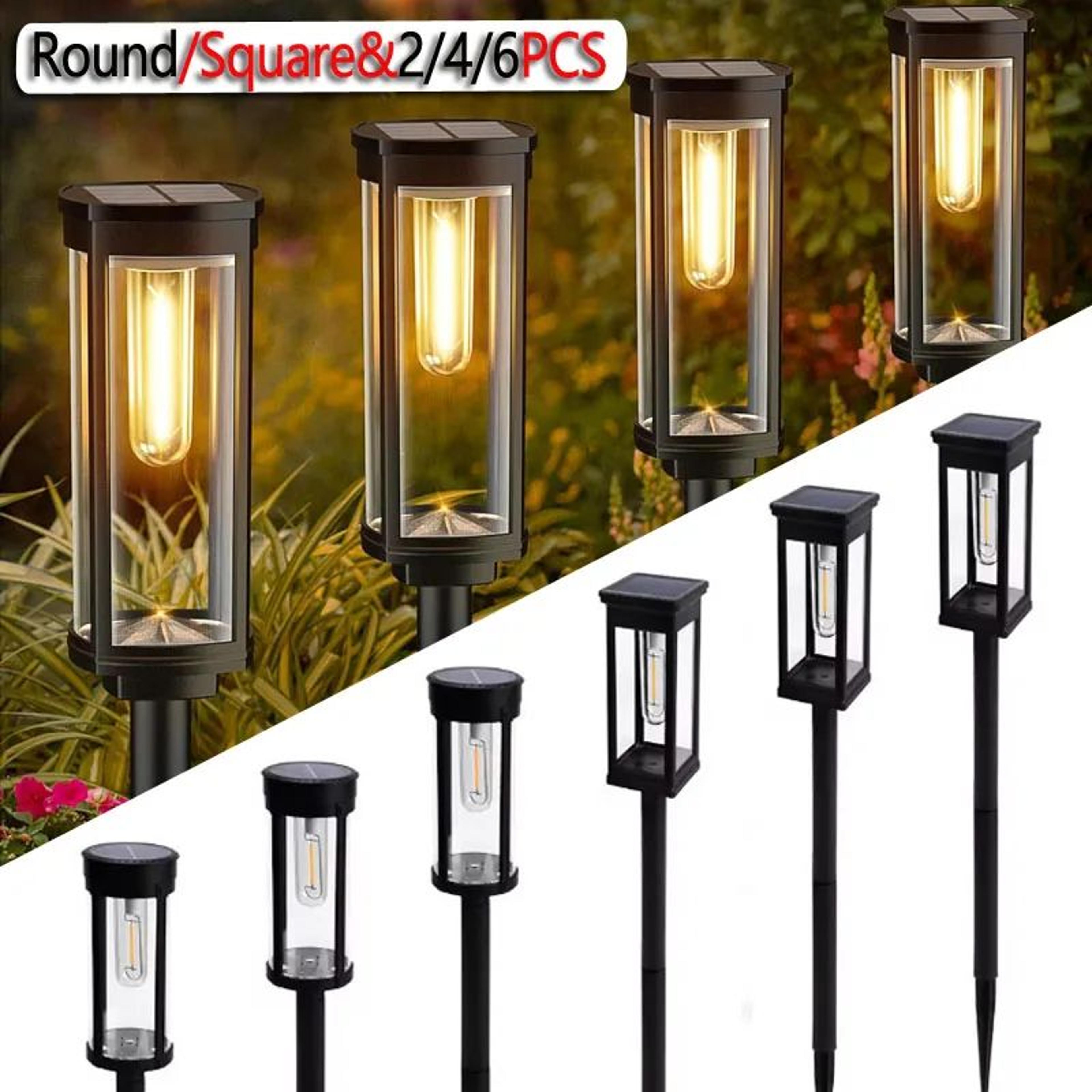 retroglow solar warm pathway lights