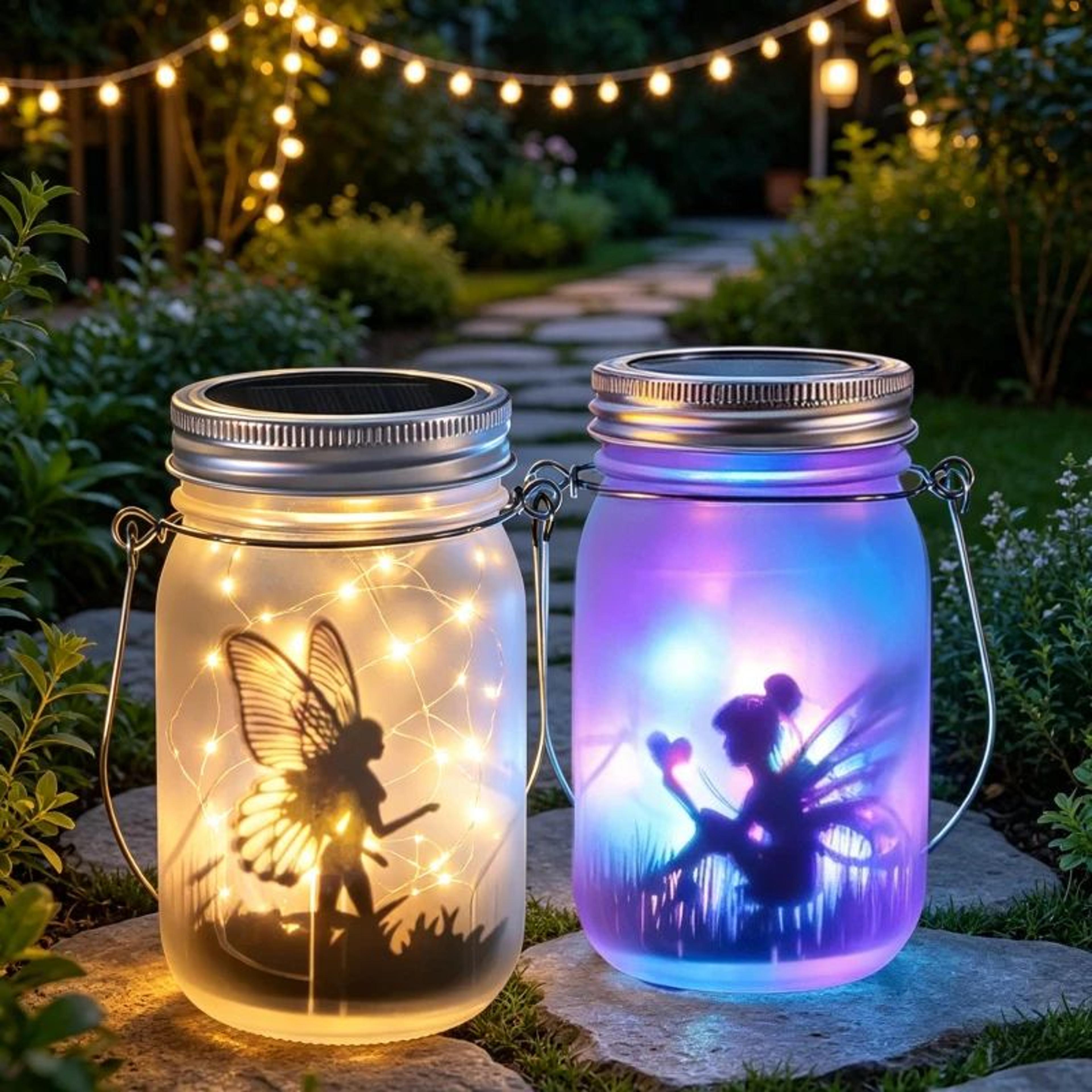solar mason jar firefly fairy lights