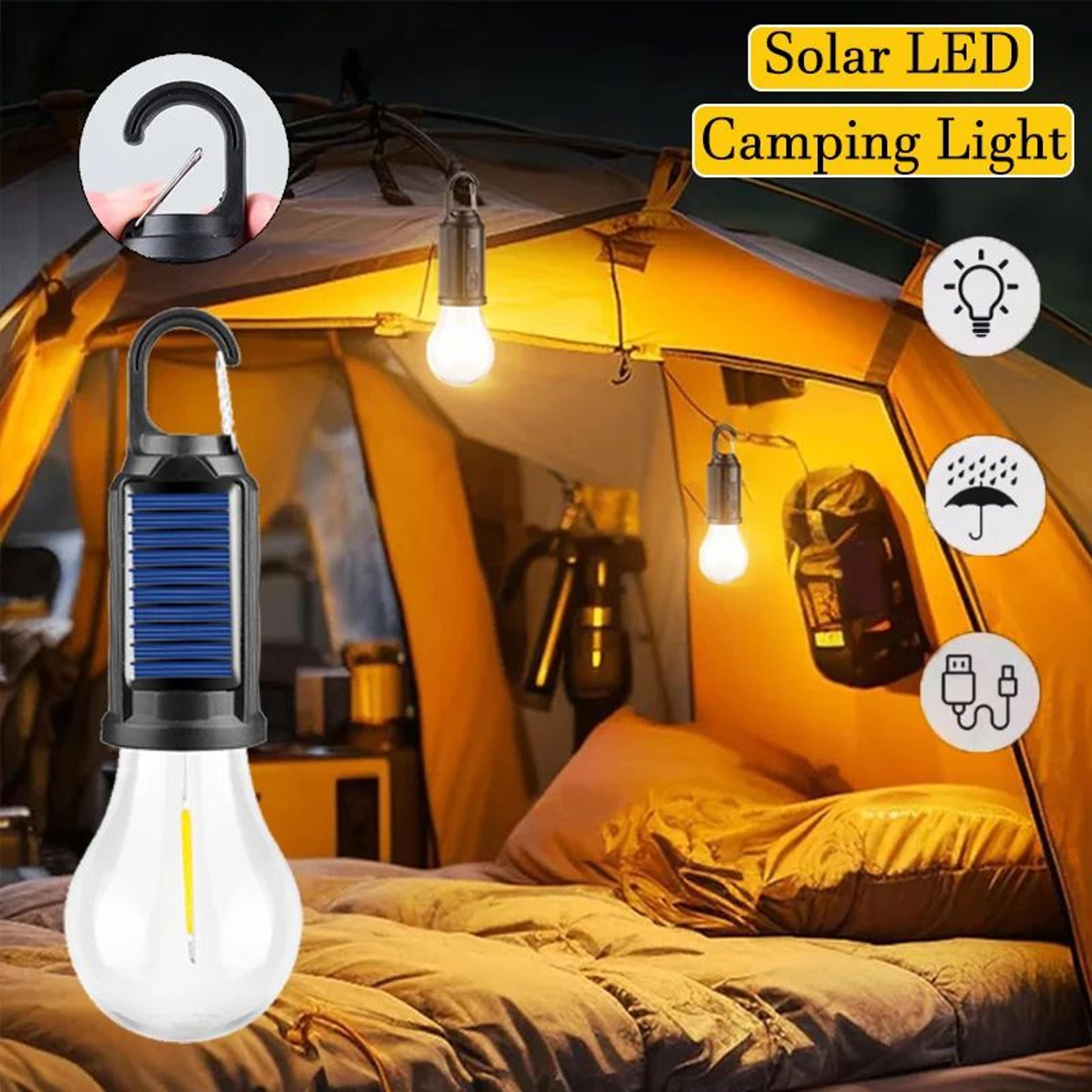 rechargeable solar led camping bulb light