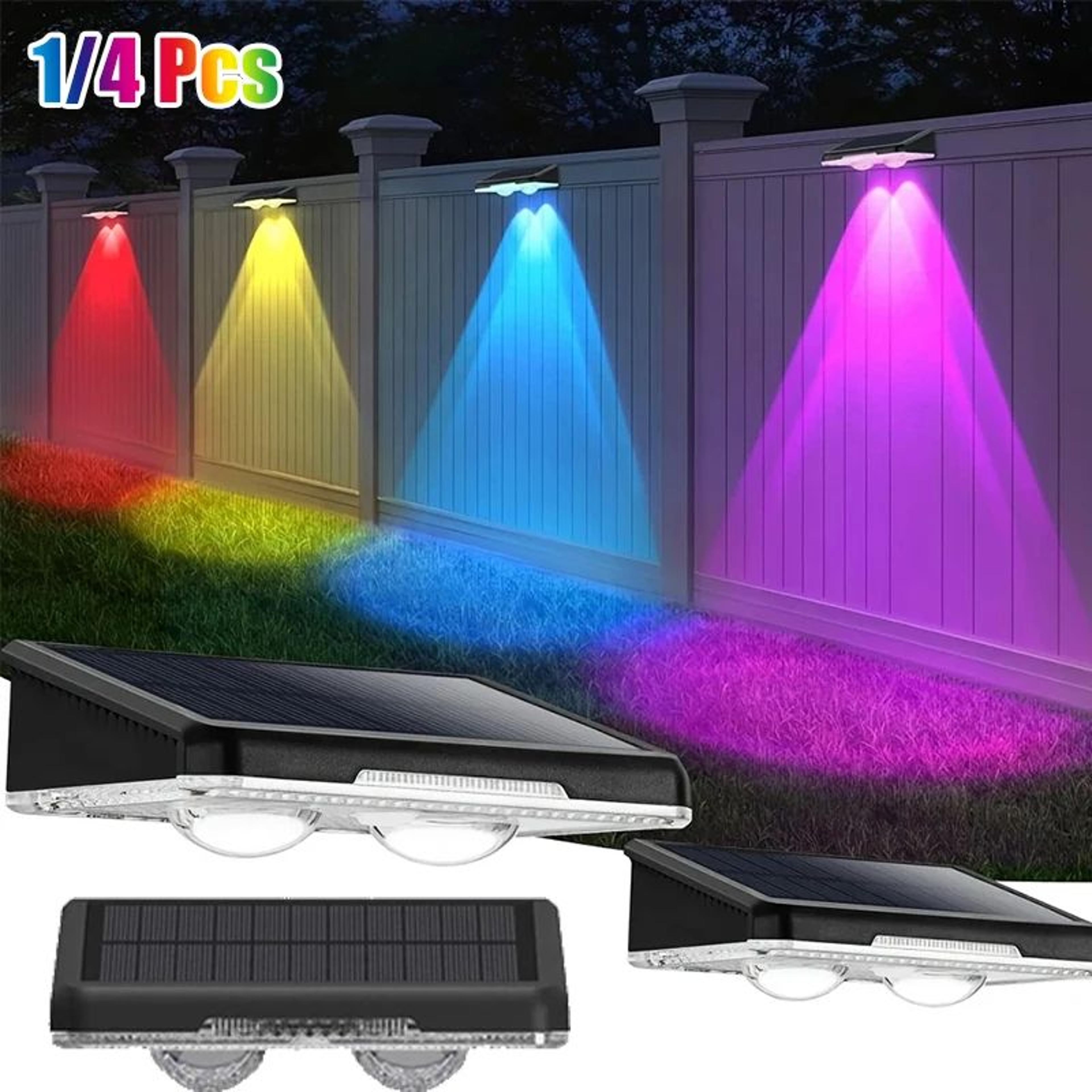 color changing solar led fence lights