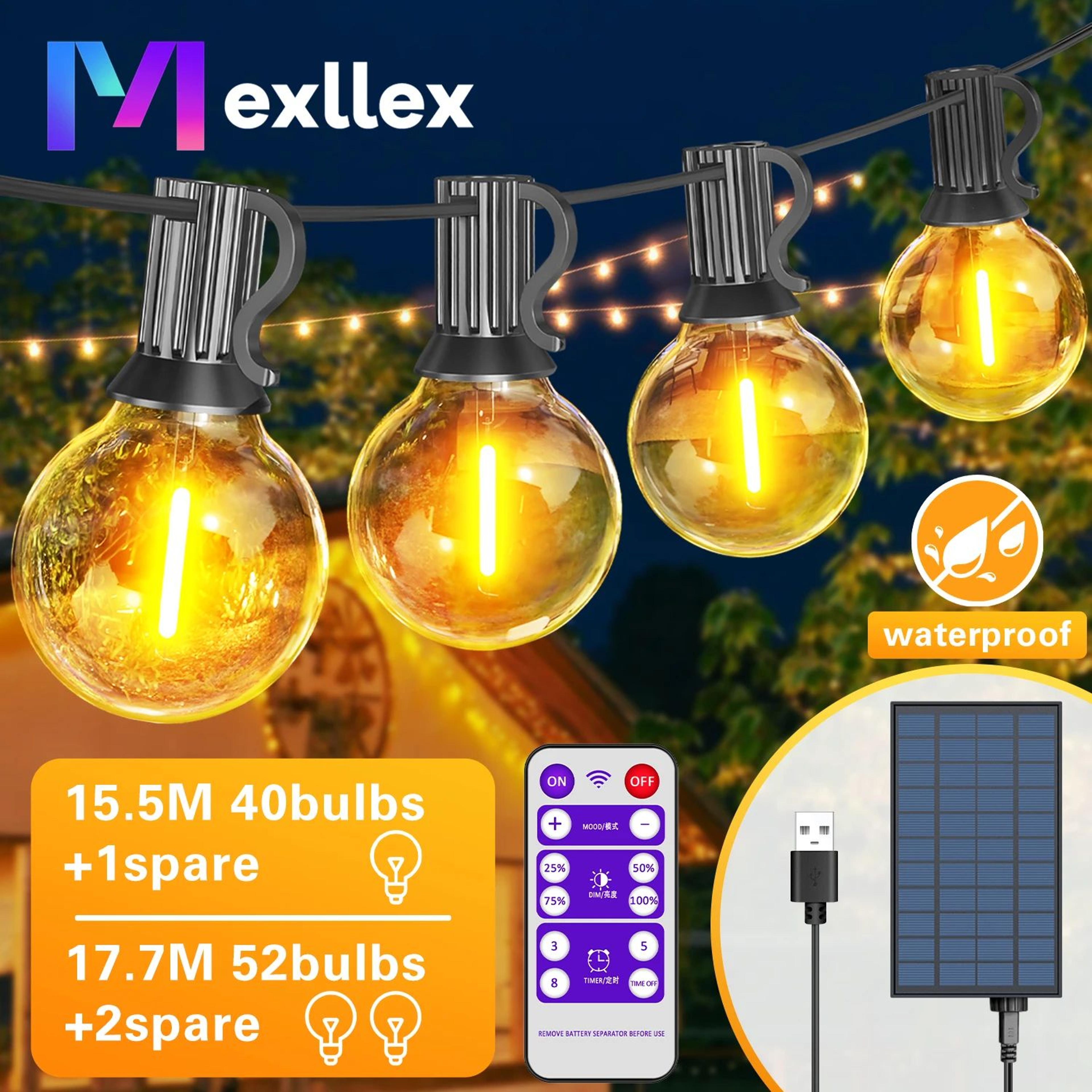 g40 solar globe string lights with remote