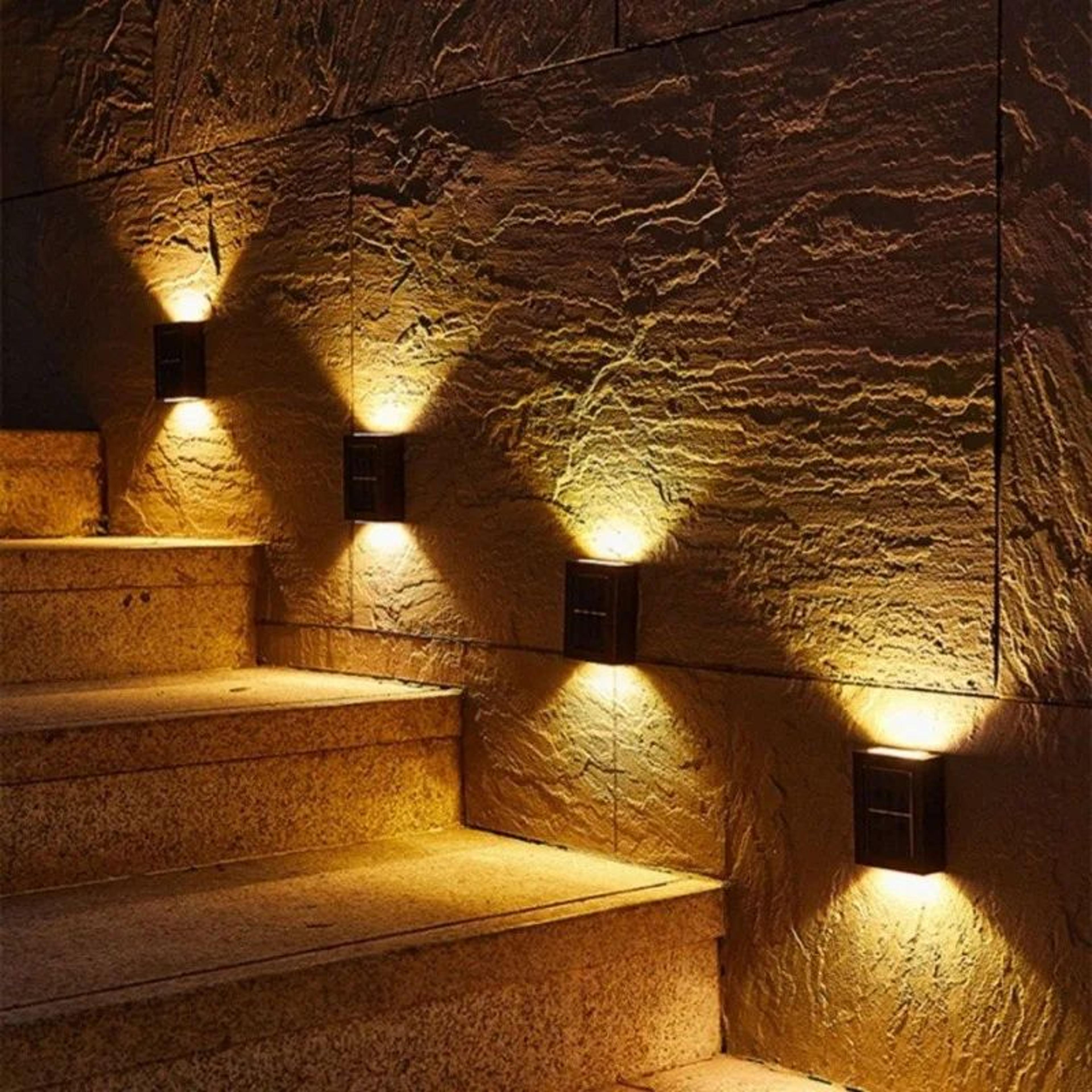 solar led up and down outdoor wall light