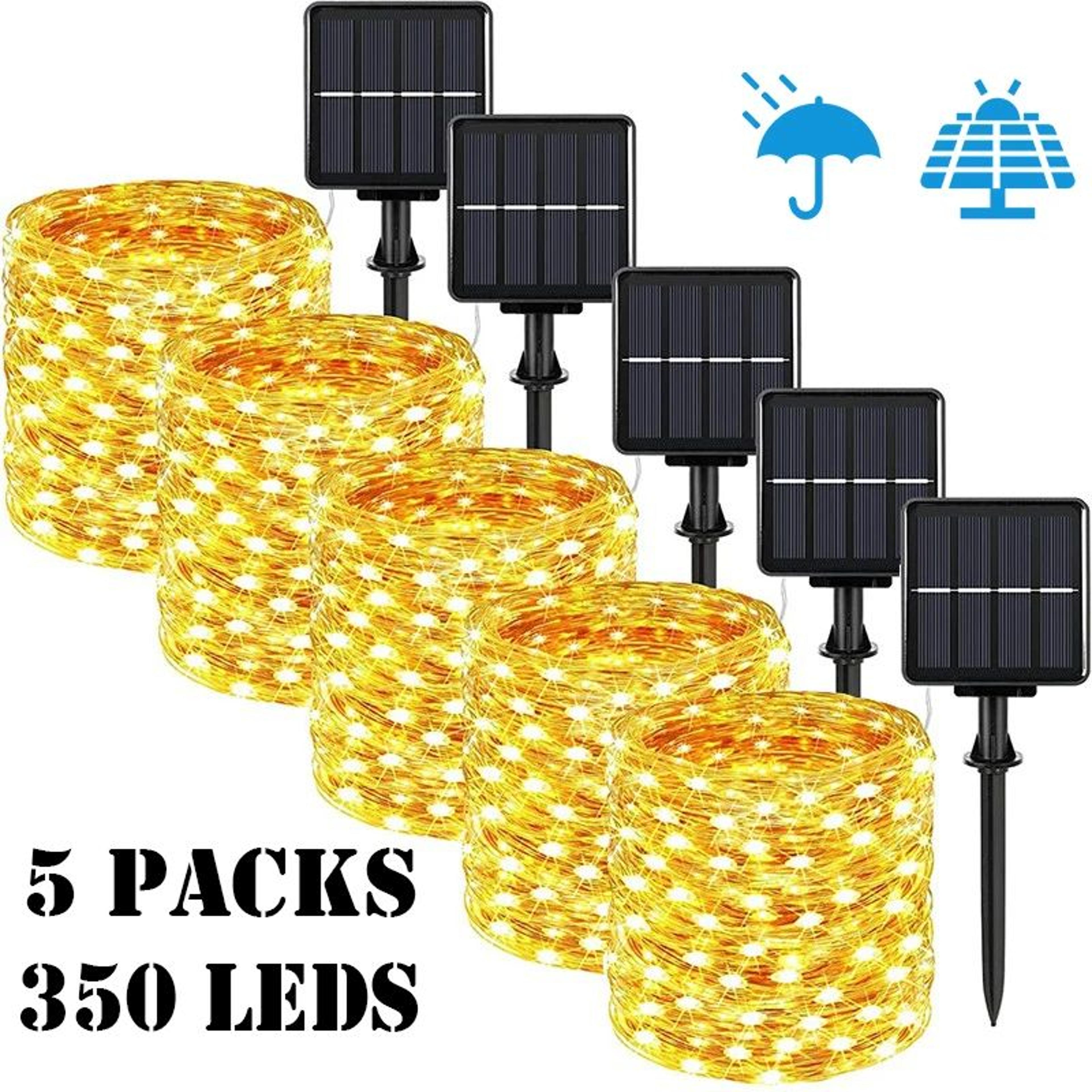 solar powered waterproof fairy string lights
